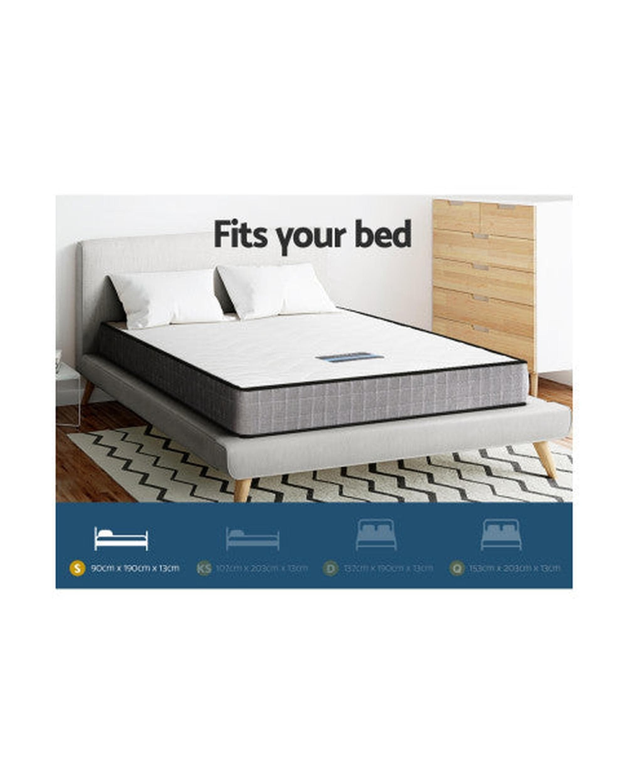 Giselle Mattresses Mattress Medium Firm Mattresses Tight Top Bed Bonnel Spring 13cm