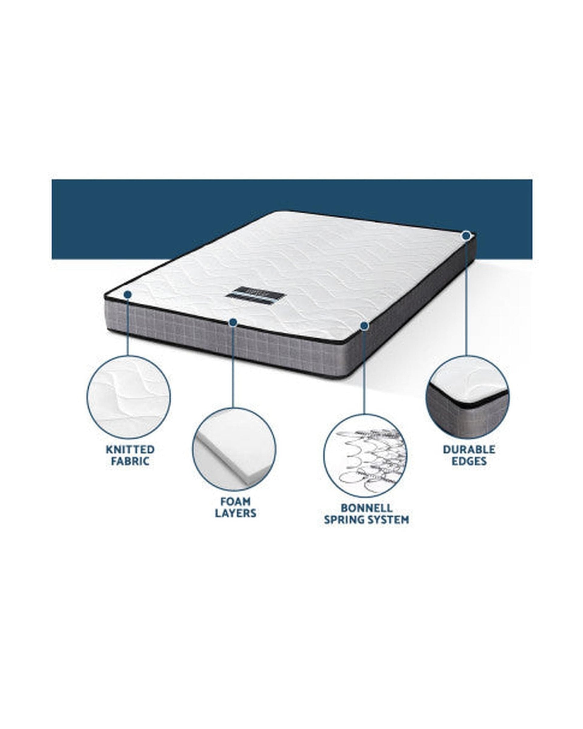 Giselle Mattresses Mattress Medium Firm Mattresses Tight Top Bed Bonnel Spring 13cm