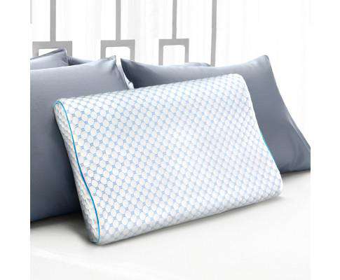 Giselle Pillows/Cushions Memory Foam Pillow Ice Silk Cover Contour Pillows Cool Cervical Support