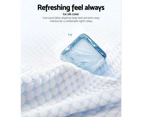 Giselle Pillows/Cushions Memory Foam Pillow Ice Silk Cover Contour Pillows Cool Cervical Support