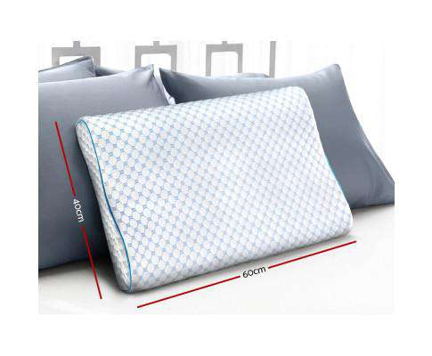 Giselle Pillows/Cushions Memory Foam Pillow Ice Silk Cover Contour Pillows Cool Cervical Support