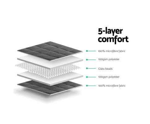 Giselle Weighted Blanket Weighted Blanket Adult 9KG Heavy Gravity Blankets Microfibre Cover Calming Relax Anxiety Relief Grey