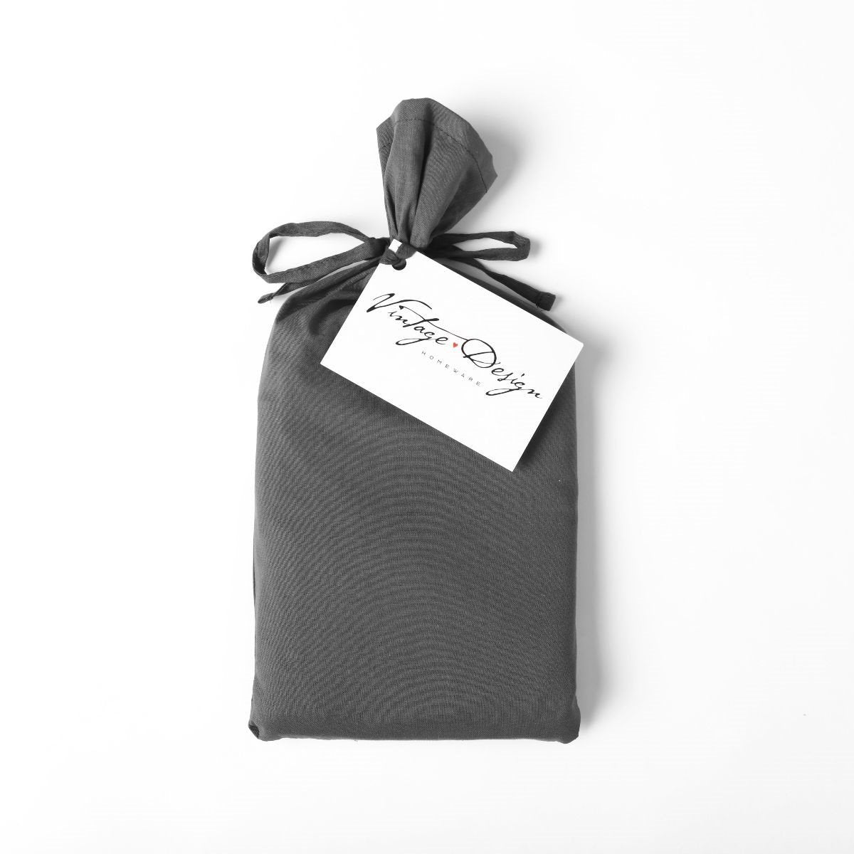 Vintage Design Stormy Grey Cotton Velvet Quilt Cover Set Vintage Design