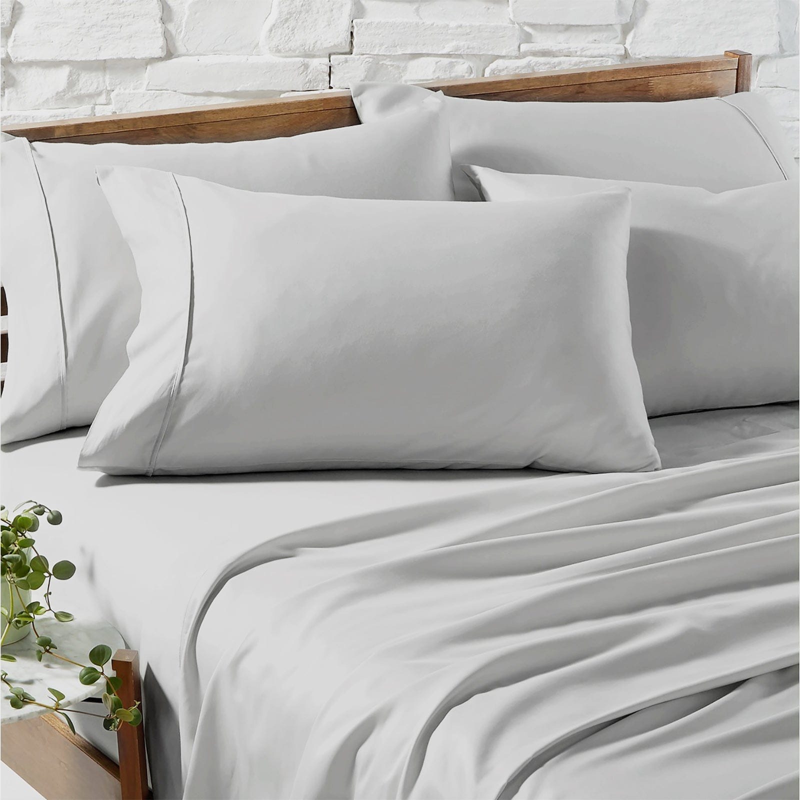 H Decor Bed Sheets 1200 TC Premium Cotton Blend Sheet Sets - Silver