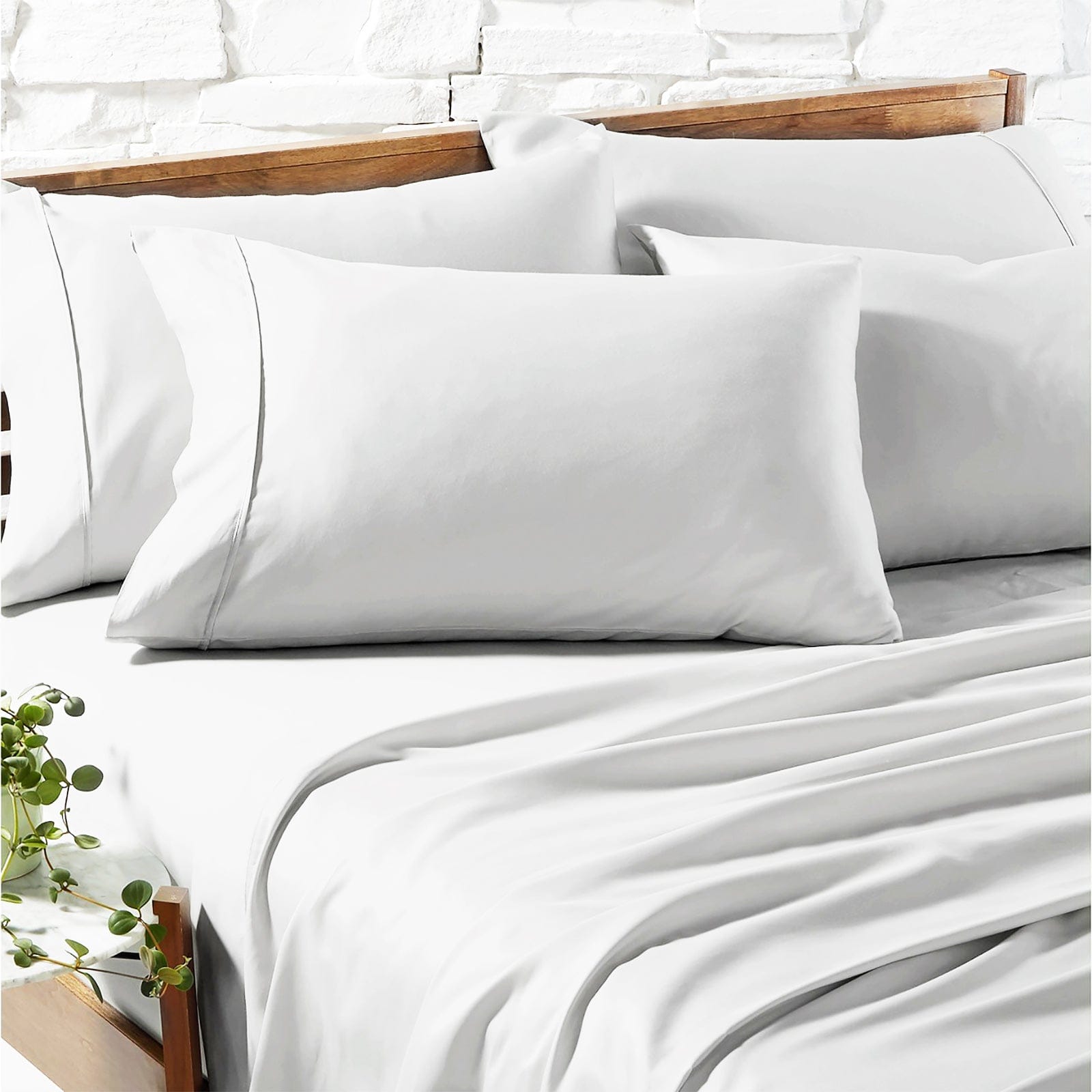 H Decor Bed Sheets 1200 TC Premium Cotton Blend Sheet Sets - White