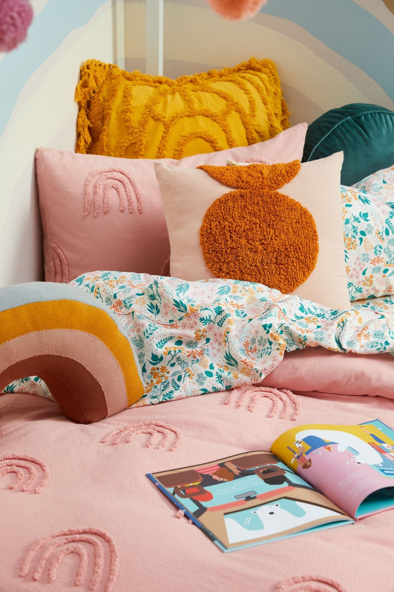Happy Kids Bedding Bed Sheets Happy Kids Floral Printed Microfibre Sheet Set