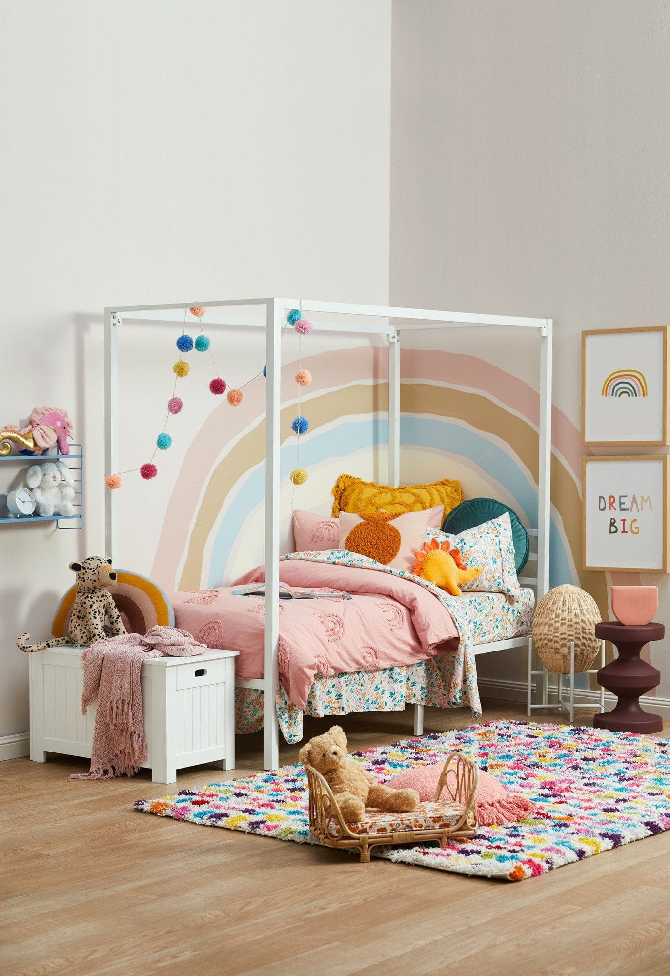 Happy Kids Bedding Bed Sheets Happy Kids Floral Printed Microfibre Sheet Set