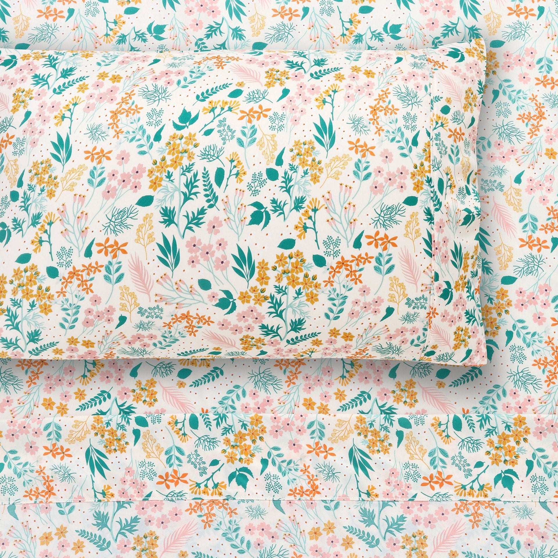 Happy Kids Bedding Bed Sheets Happy Kids Floral Printed Microfibre Sheet Set