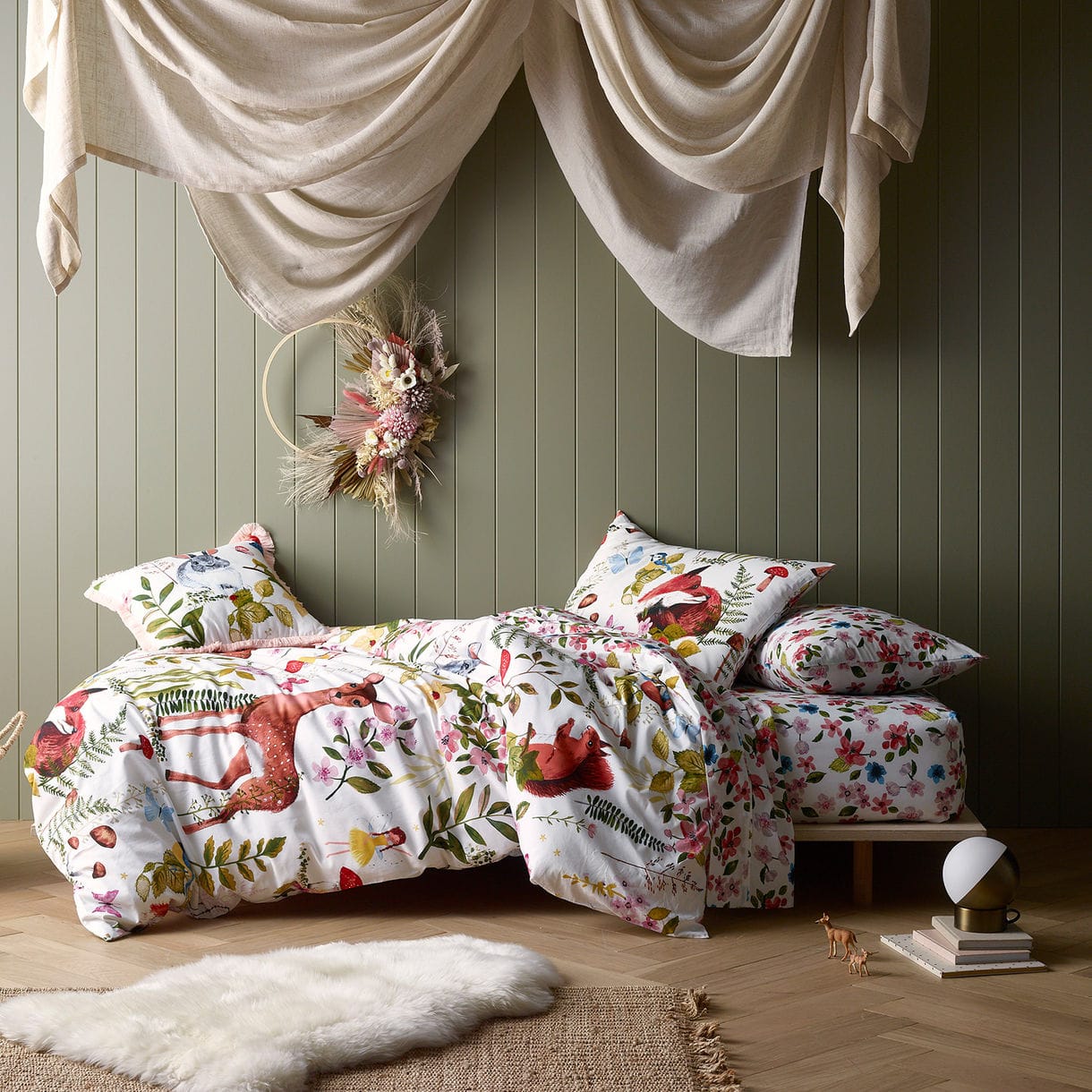 Happy Kids Bedding Quilt Cover Happy Kids Habitat Printed Cotton Quilt Cover Set
