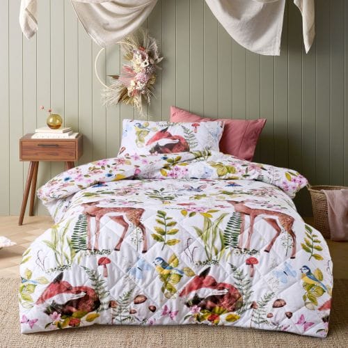 Happy Kids Bedding Quilt Cover Happy Kids Habitat Printed Cotton Quilted Quilt Cover Set