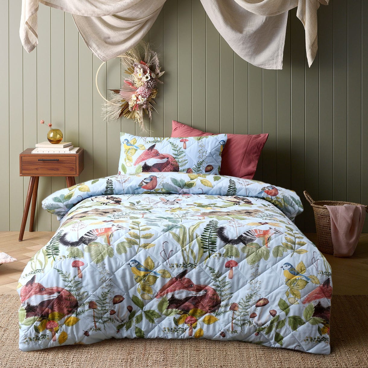 Happy Kids Bedding Quilt Cover Happy Kids Ironbark Printed Cotton Quilted Quilt Cover Set