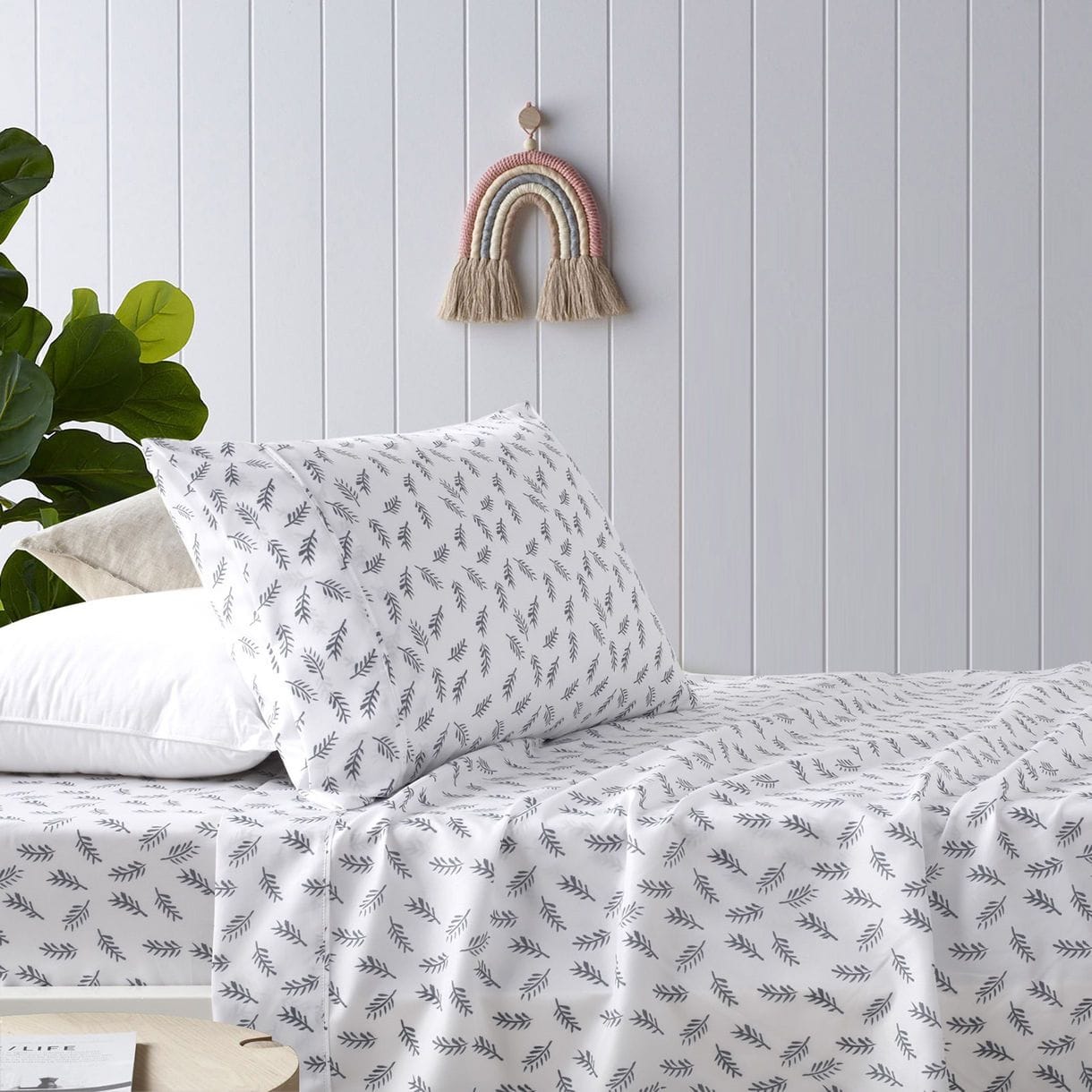 Happy Kids Bedding Bed Sheets Happy Kids Leaves Printed Microfiber Sheet Set