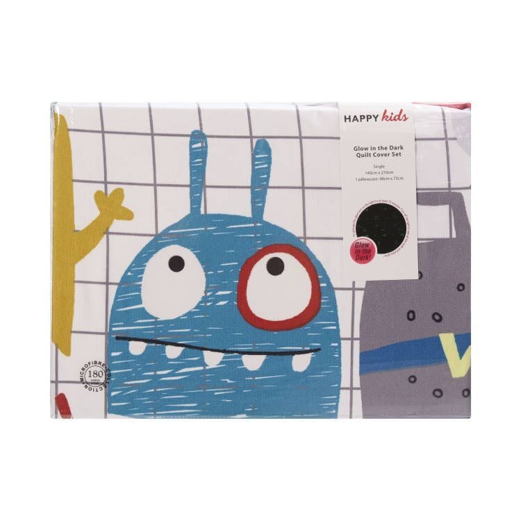 Happy Kids Bedding Quilt Cover Happy Kids Monster Squad Glow in the Dark Quilt Cover Set