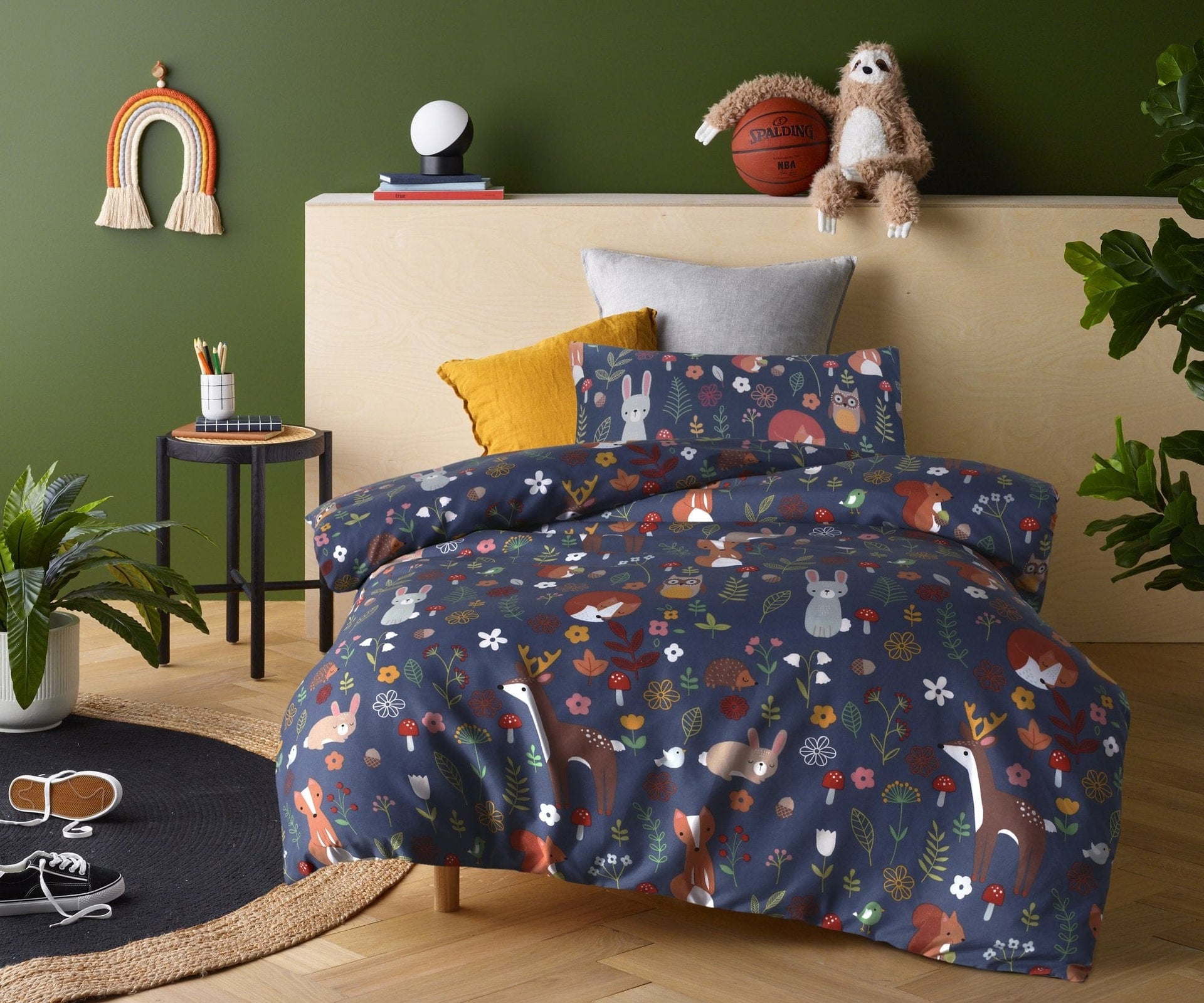 Happy Kids Bedding Quilt Cover Happy Kids Nature Forest Glow-in-the-Dark Quilt Cover Set