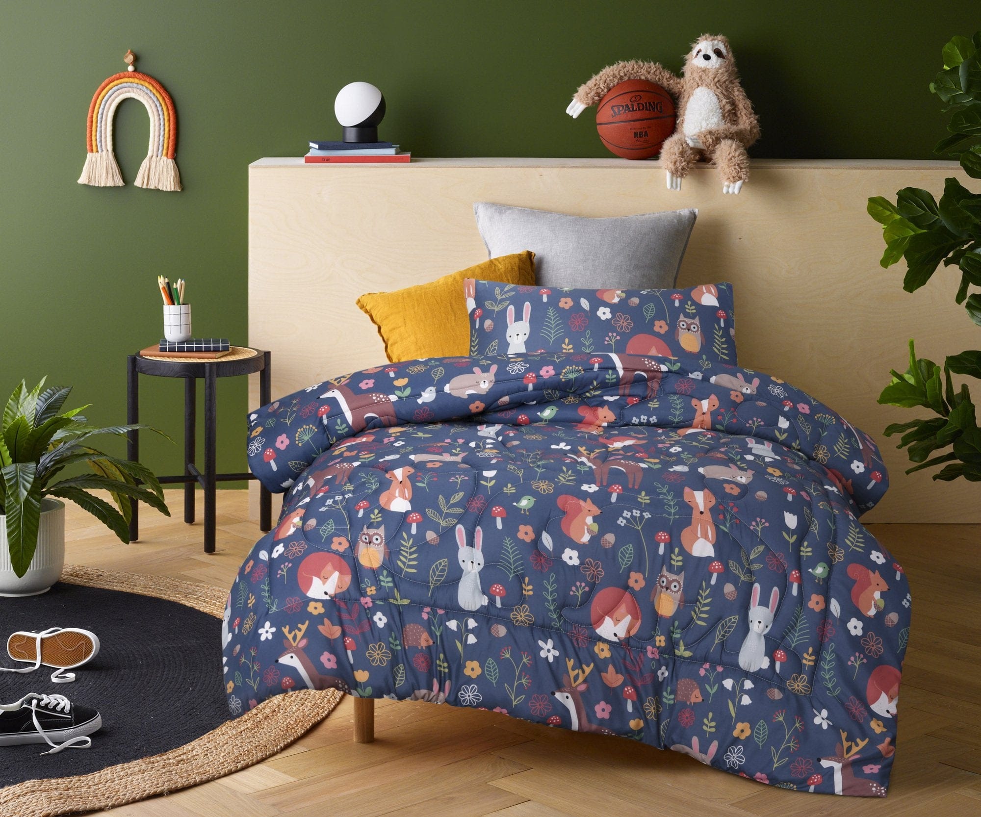 Happy Kids Bedding Comforter Happy Kids Nature Forest Glow-in-the-Dark Single Comforter Set