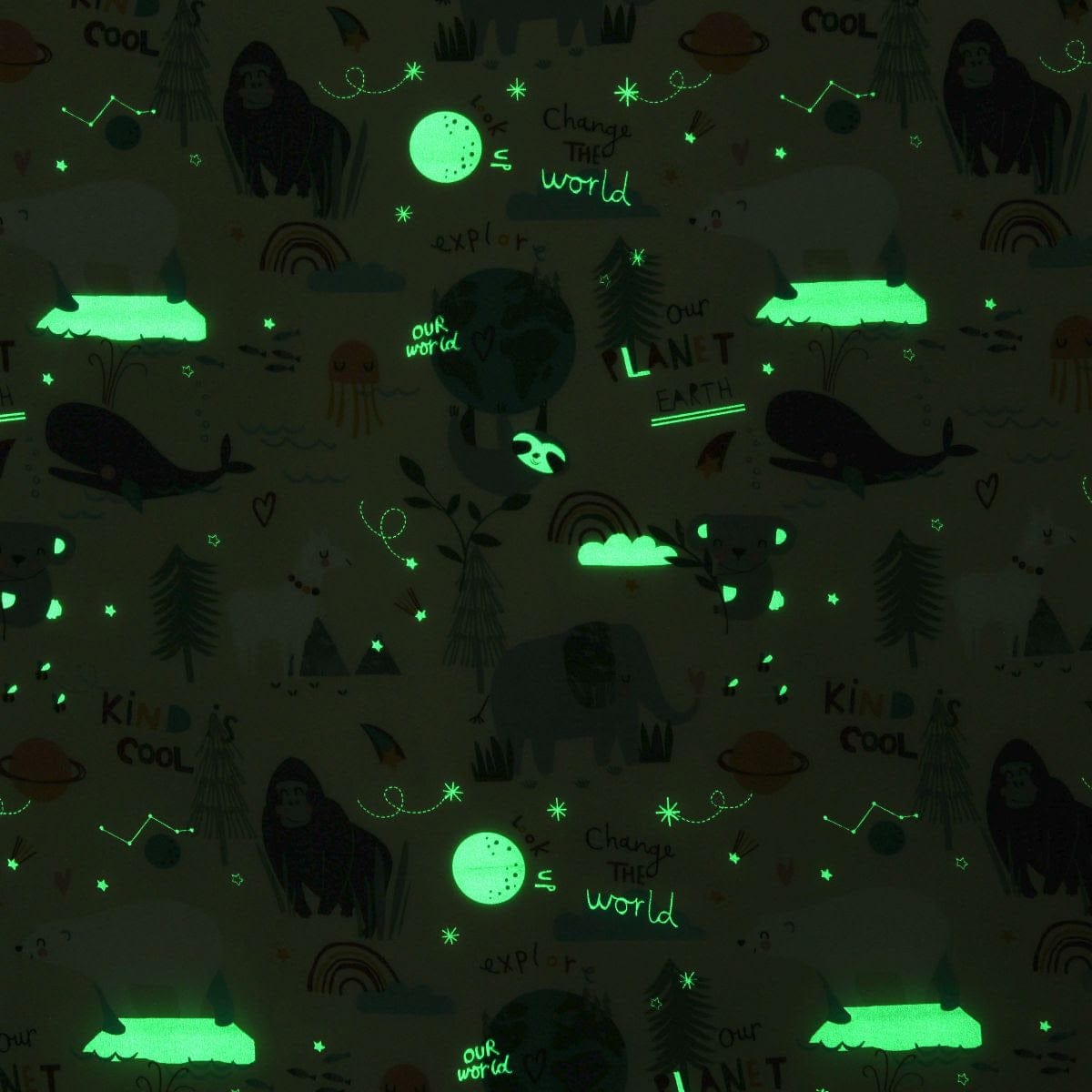 Happy Kids Bedding Quilt Cover Happy Kids Our Planet Earth Glow in the Dark Quilt Cover Set