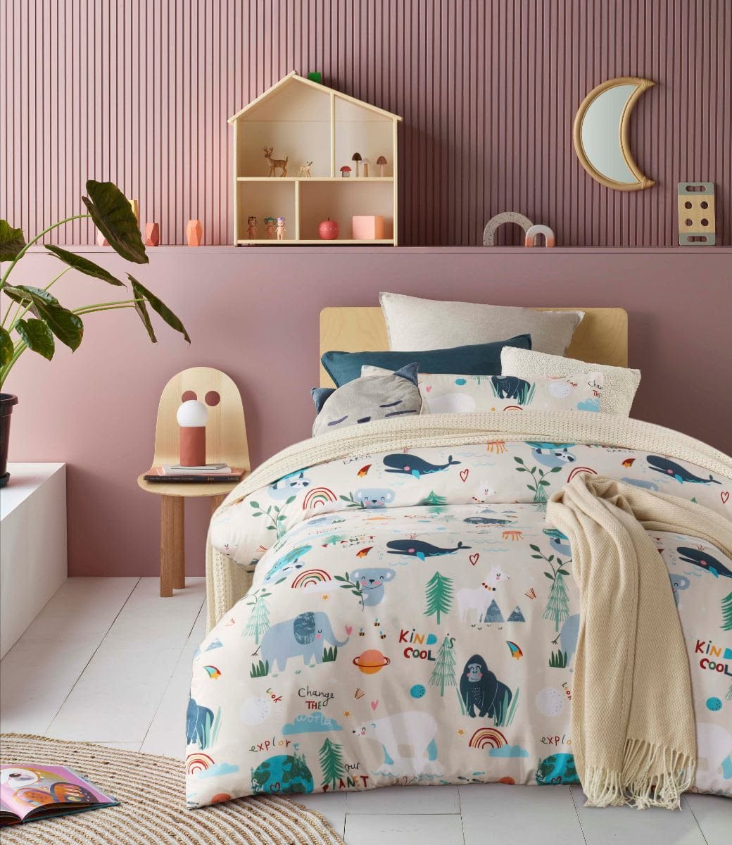 Happy Kids Bedding Quilt Cover Happy Kids Our Planet Earth Glow in the Dark Quilt Cover Set