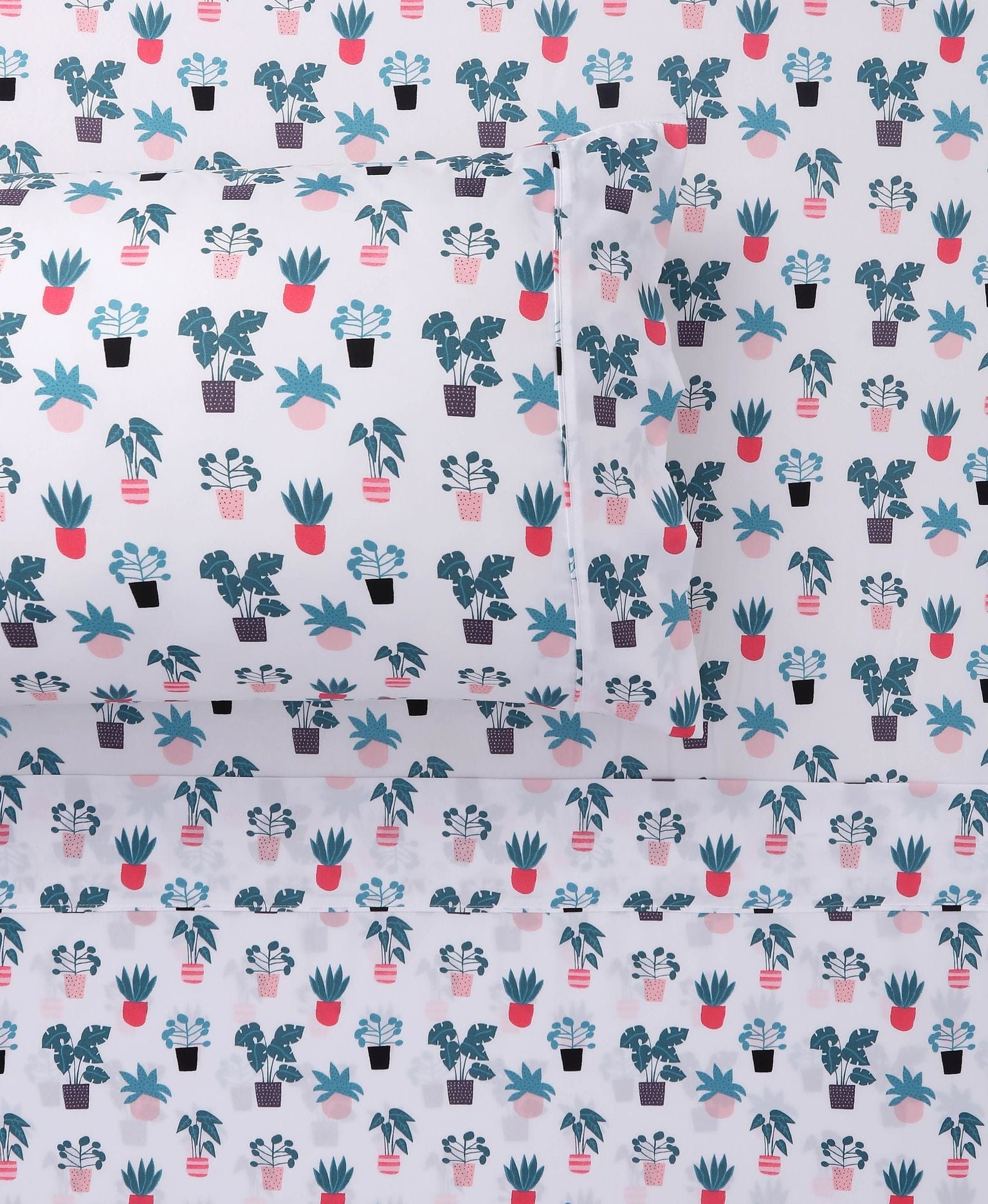 Happy Kids Bedding Bed Sheets Happy Kids Plant Printed Microfibre Sheet Set