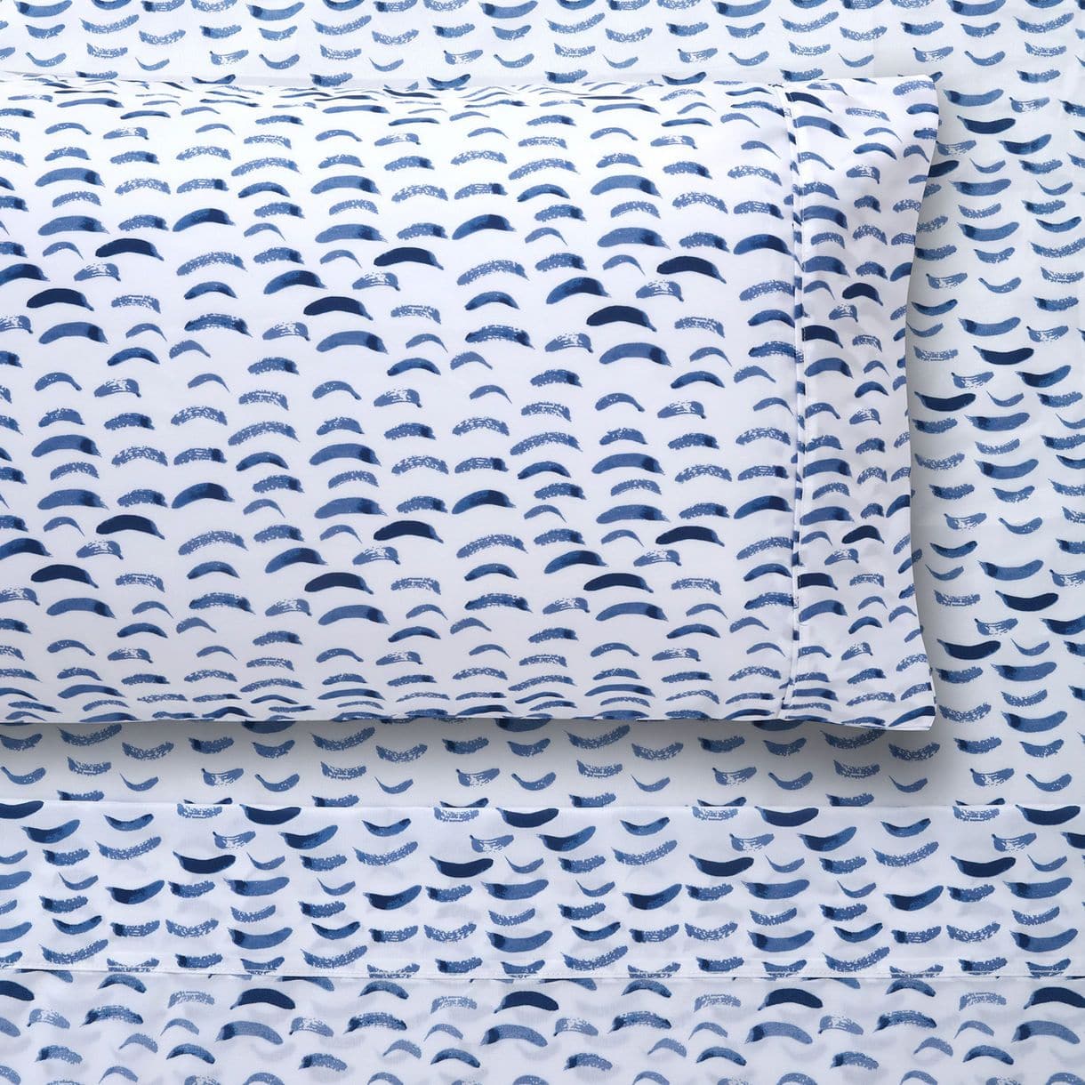 Happy Kids Bedding Bed Sheets Happy Kids Printed BLUE & WHITE Microfibre Sheet Set