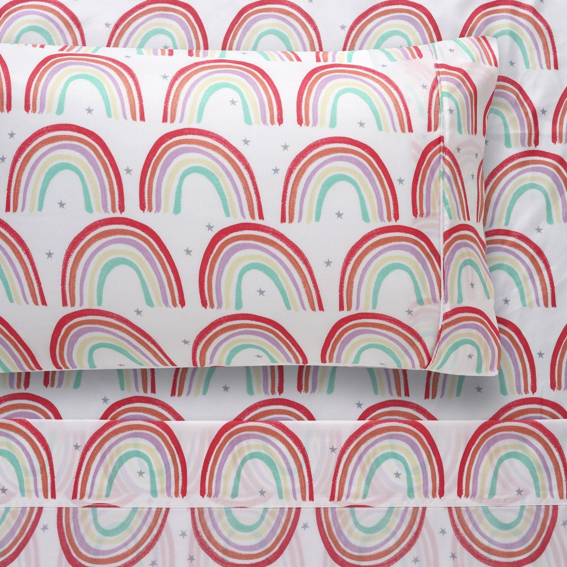 Happy Kids Bedding Bed Sheets Happy Kids Rainbow Printed Microfibre Sheet Set