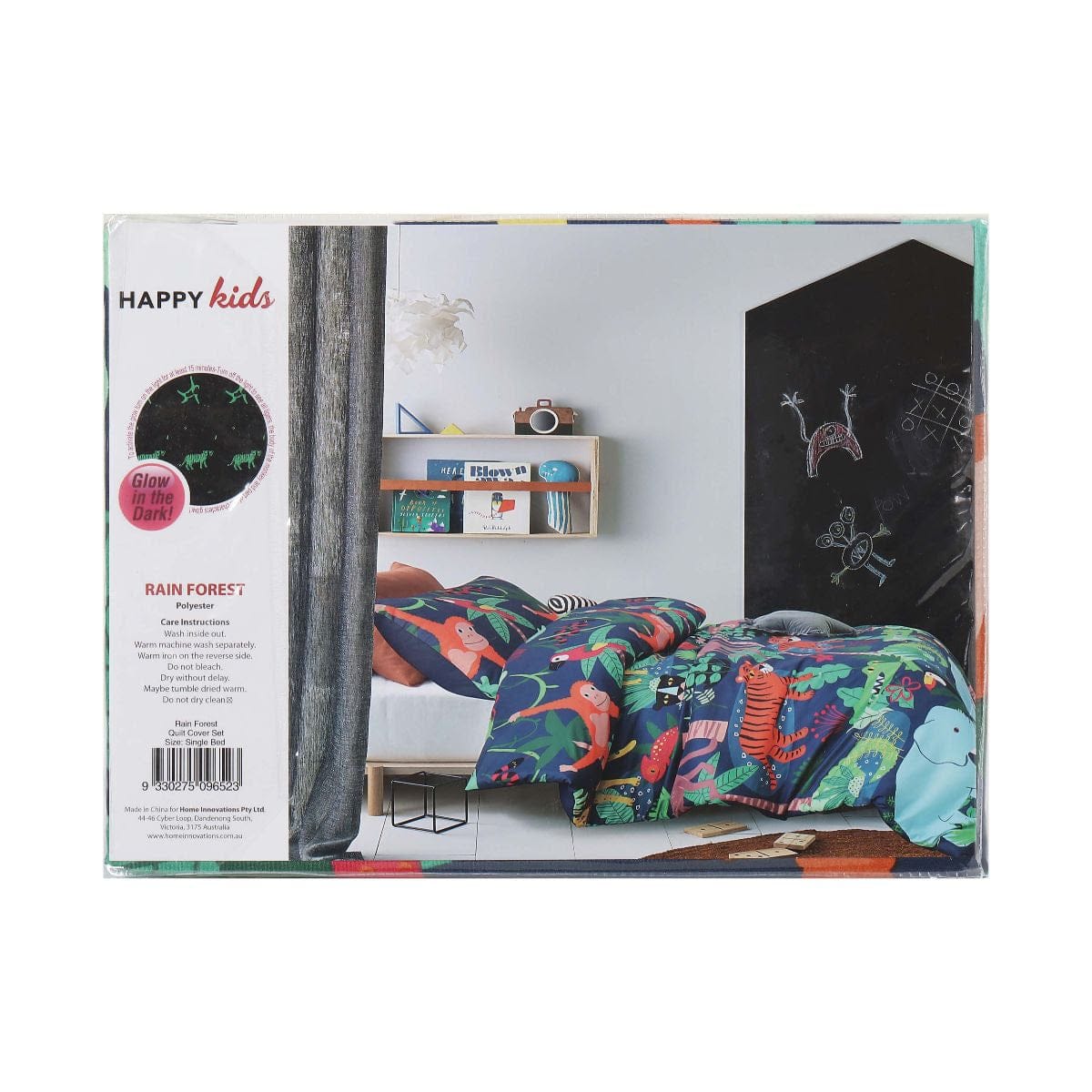 Happy Kids Bedding Quilt Cover Happy Kids Rainforest Glow in the Dark Quilt Cover Set