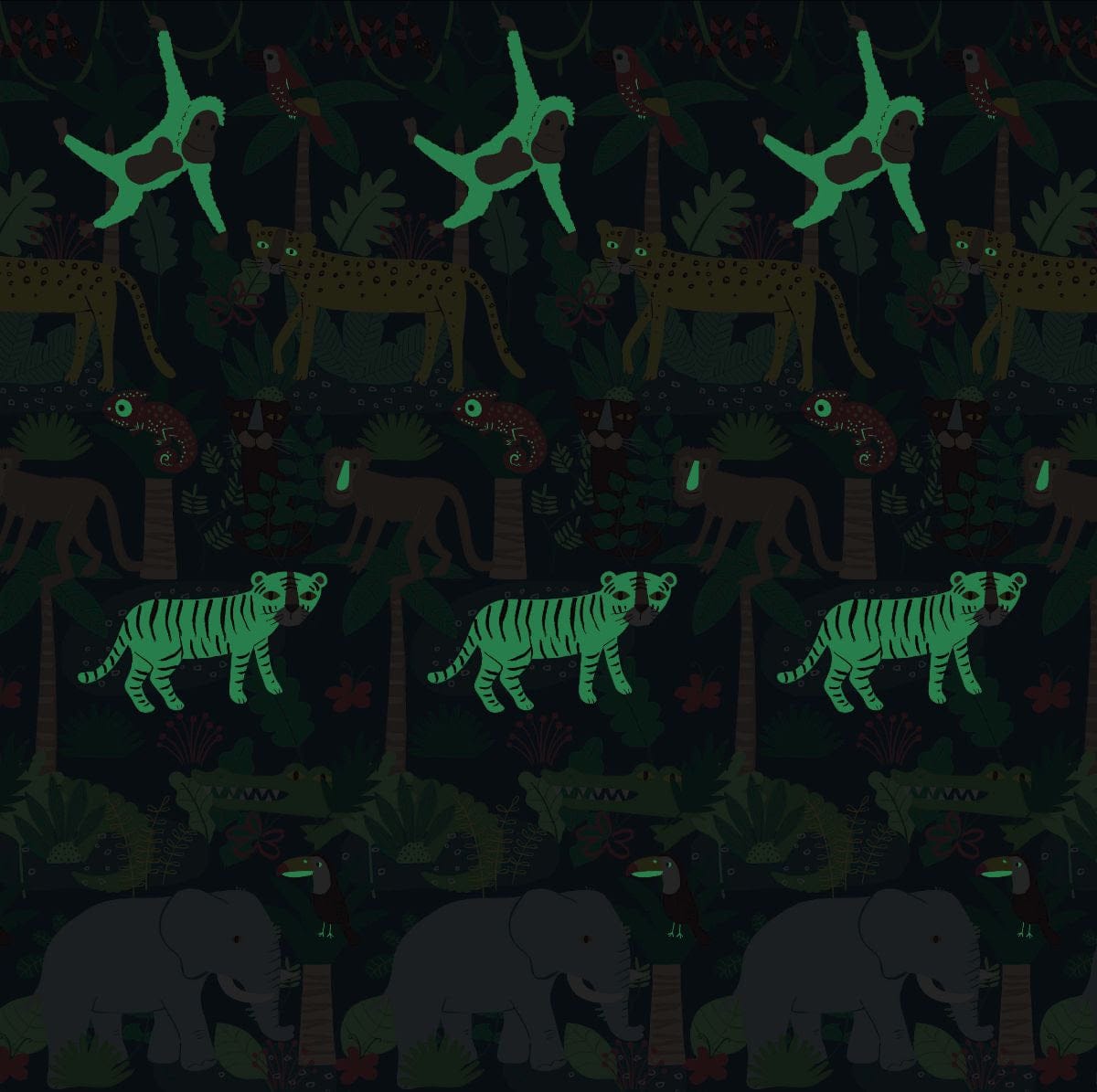 Happy Kids Bedding Quilt Cover Happy Kids Rainforest Glow in the Dark Quilt Cover Set