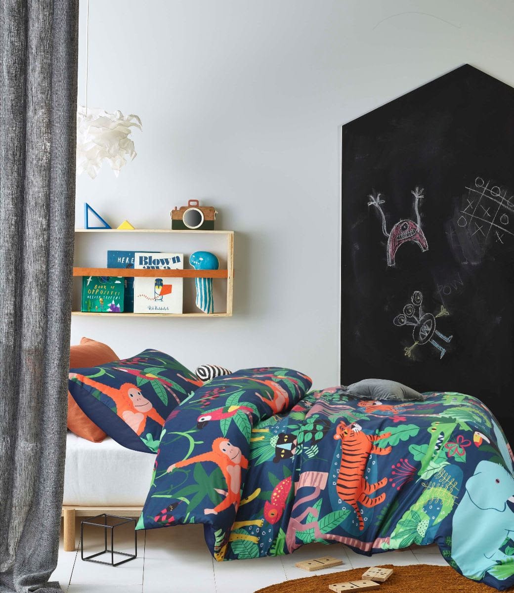Happy Kids Bedding Quilt Cover Happy Kids Rainforest Glow in the Dark Quilt Cover Set