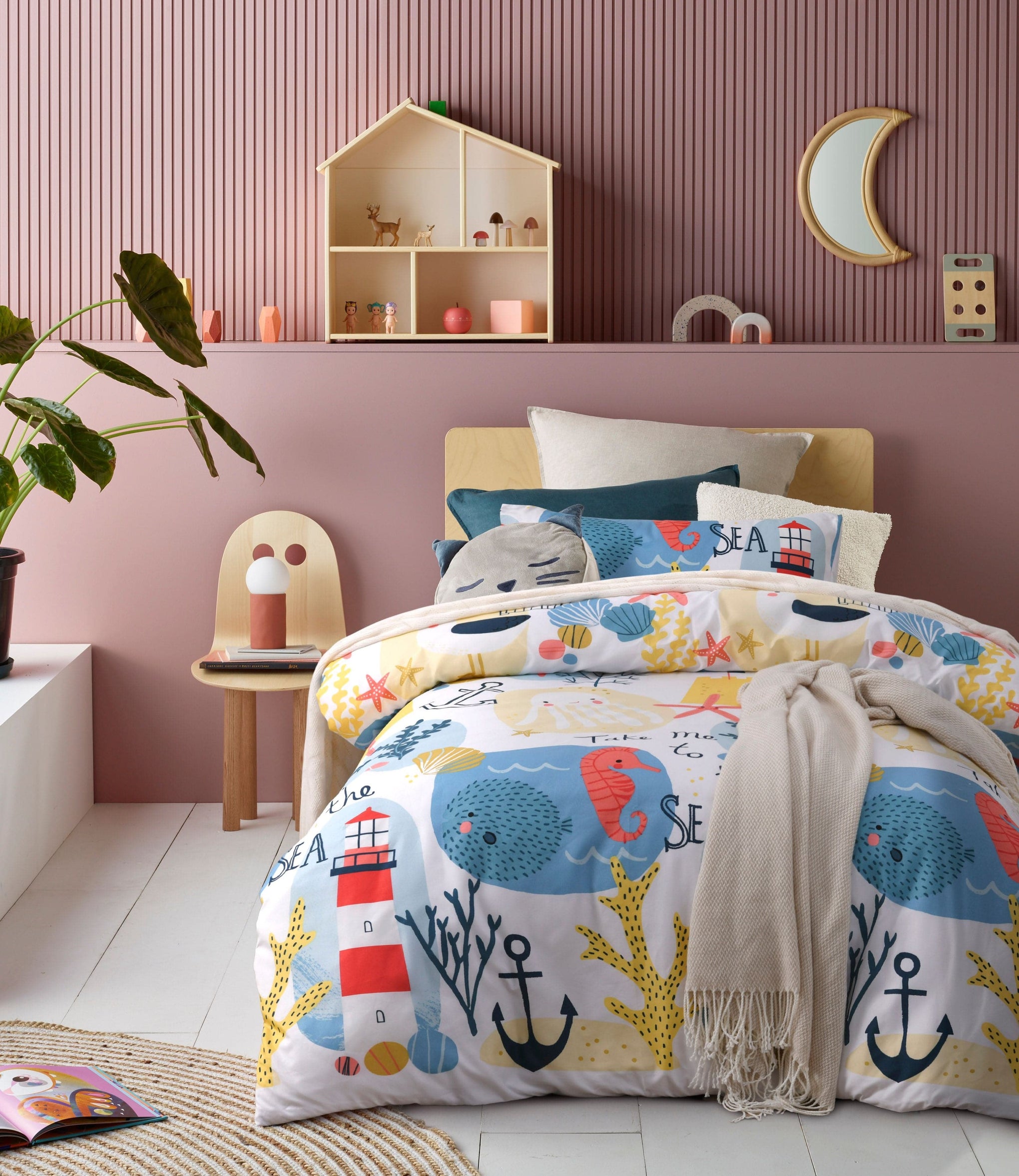 Happy Kids Bedding Quilt Cover Happy Kids Seaside Glow in the Dark Quilt Cover Set