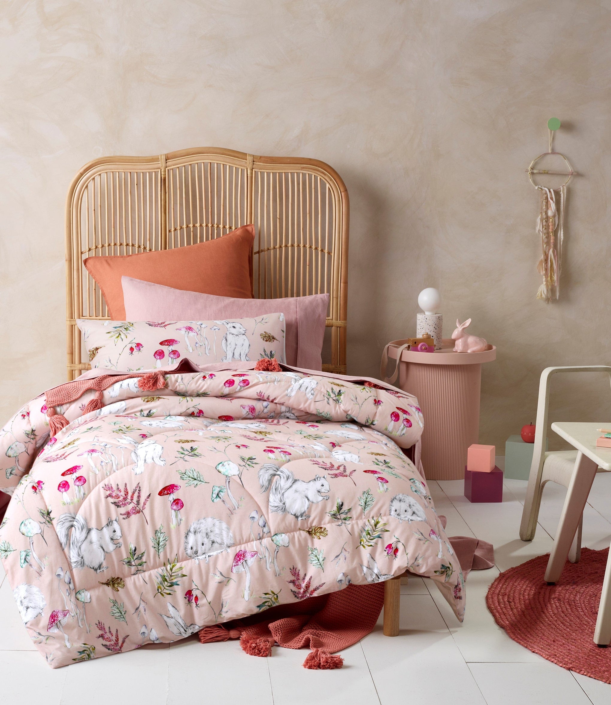 Happy Kids Bedding Comforter Happy Kids Story Time Pink Cotton Digital Printed Comforter Set