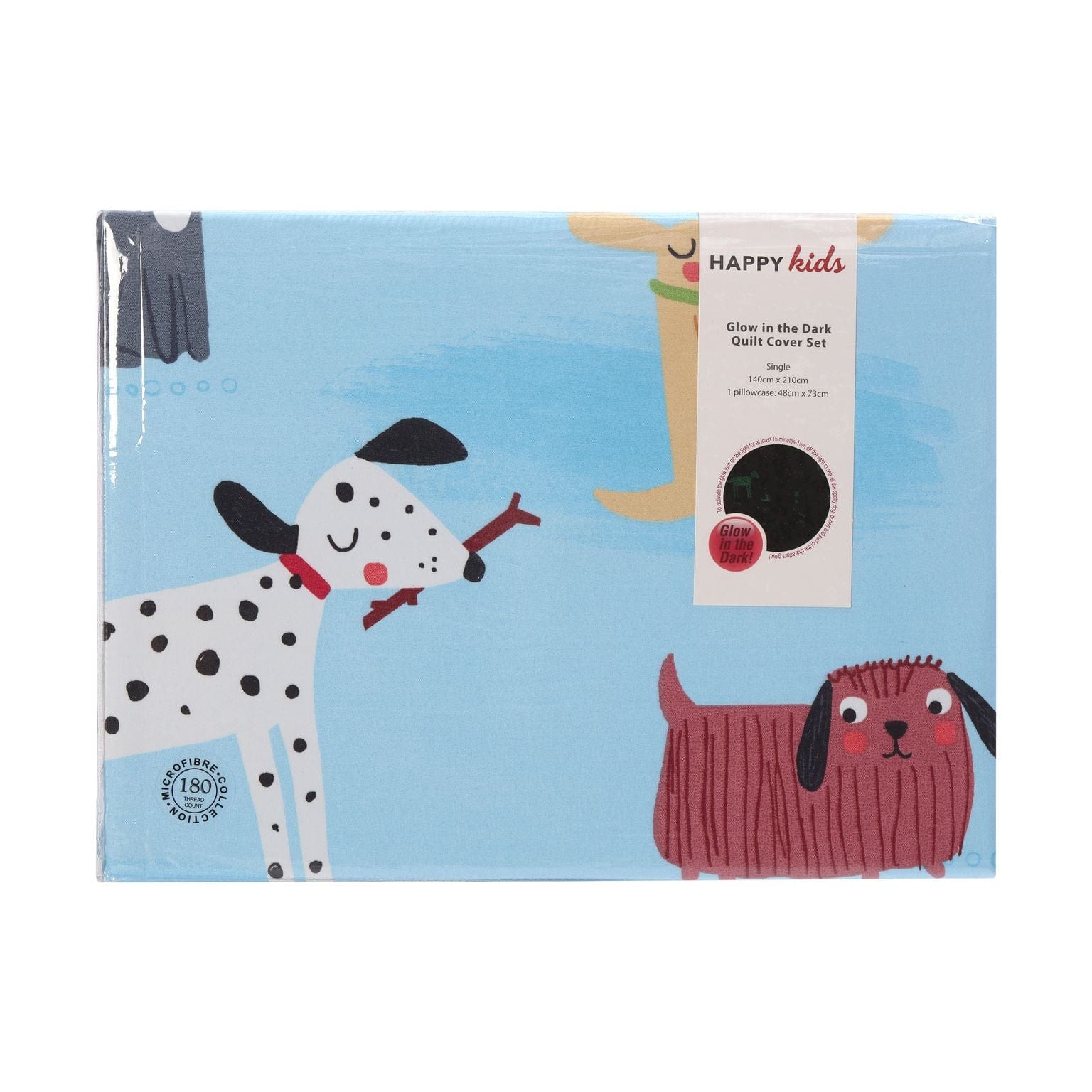 Happy Kids Bedding Quilt Cover Happy Kids Woof Glow in the Dark Quilt Cover Set