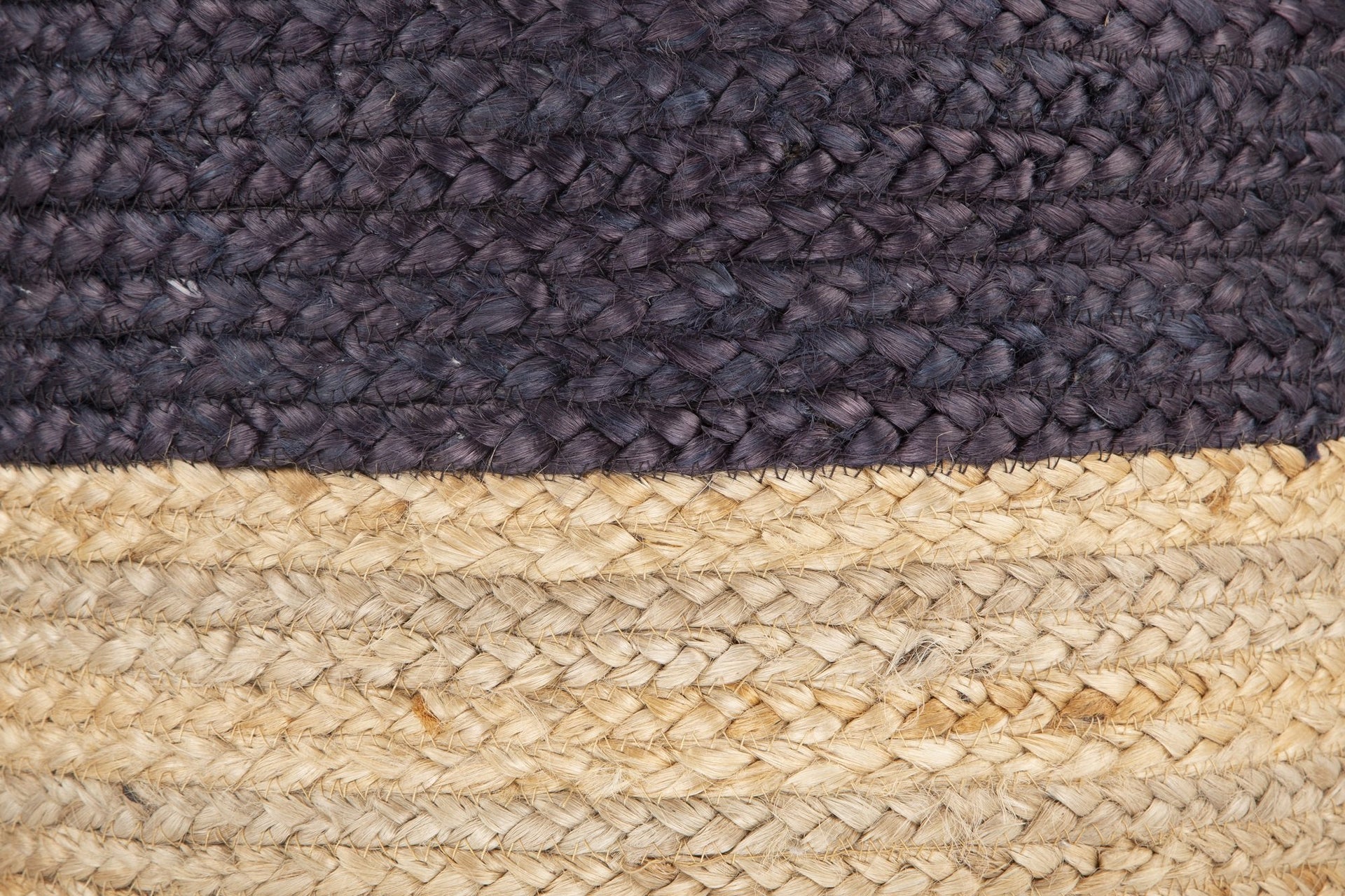 Ava Dual Color Jute Pouf NAT/ Blue Big Bedding Australia