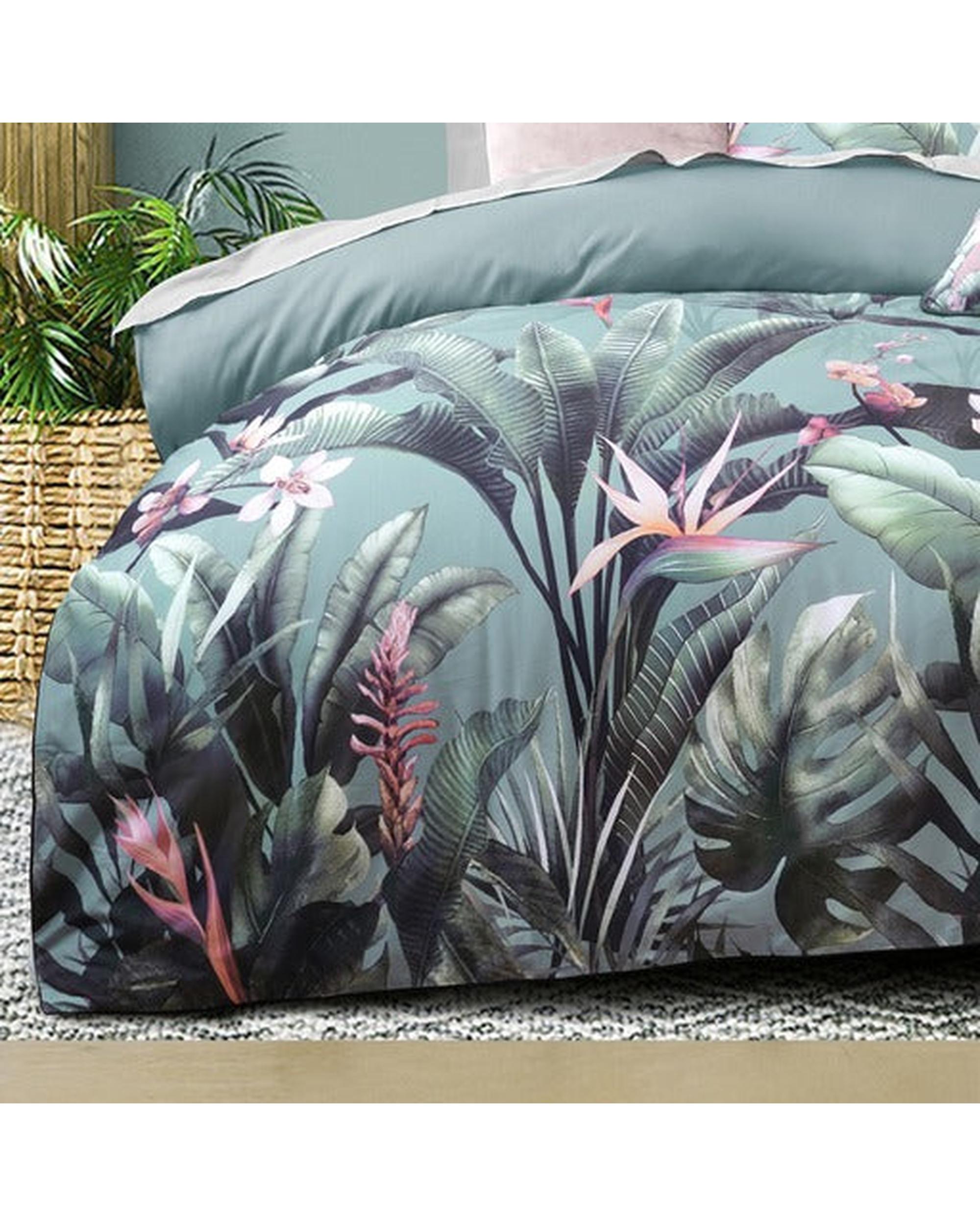 Bianca Bedding Mika Green Cotton Sateen Quilt Cover Set Bianca Bedding