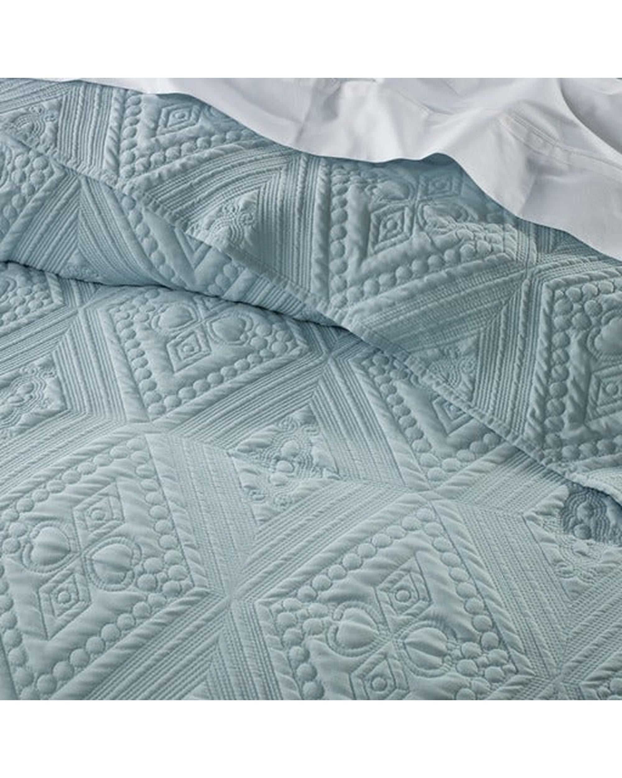 Bianca Bedding Aspen Sky Blue Polyester Bedspread Set Bianca Bedding