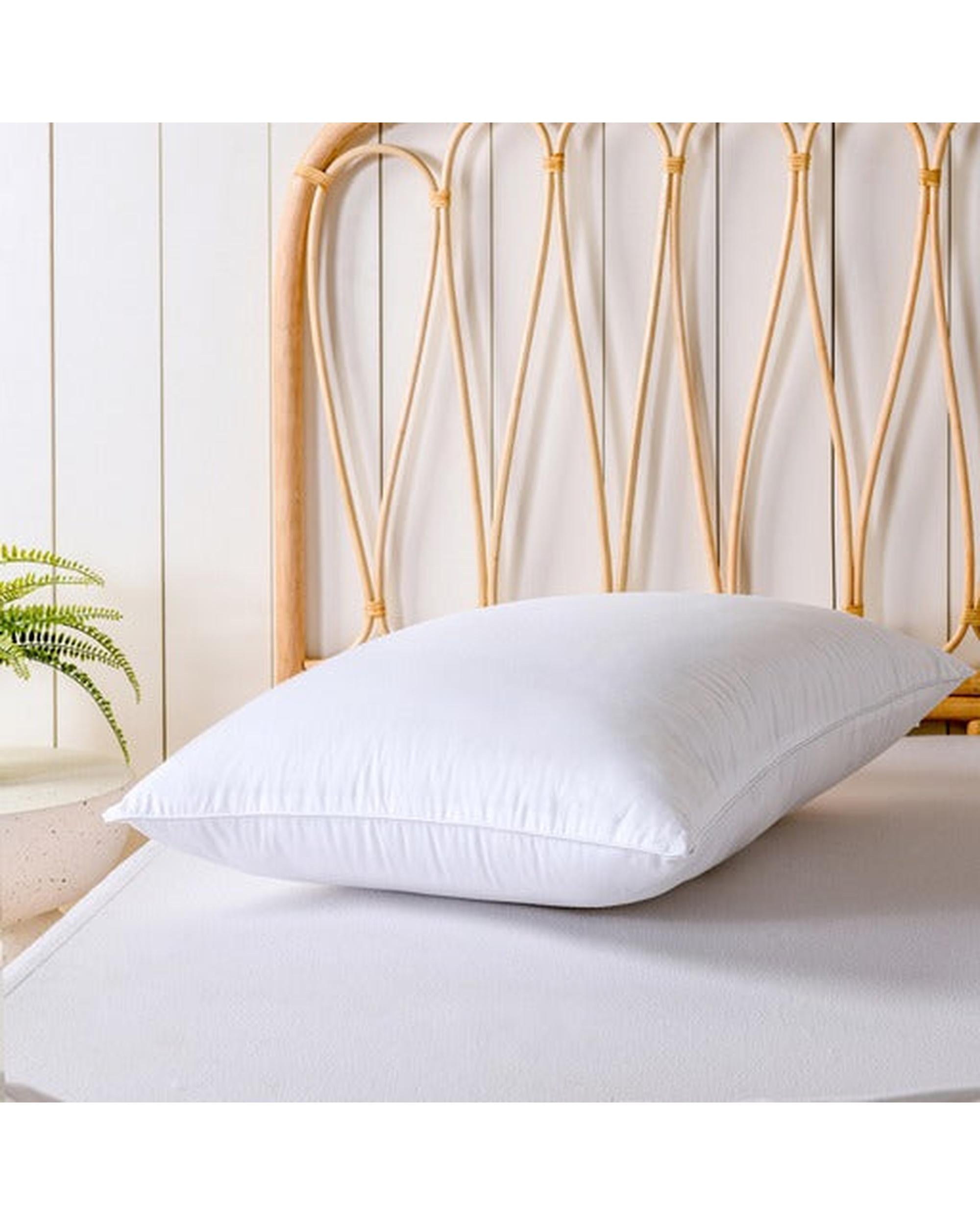 Bianca Bedding Natural Sleep White Bamboo Blend Medium Profile Pillow 750g Bianca Bedding