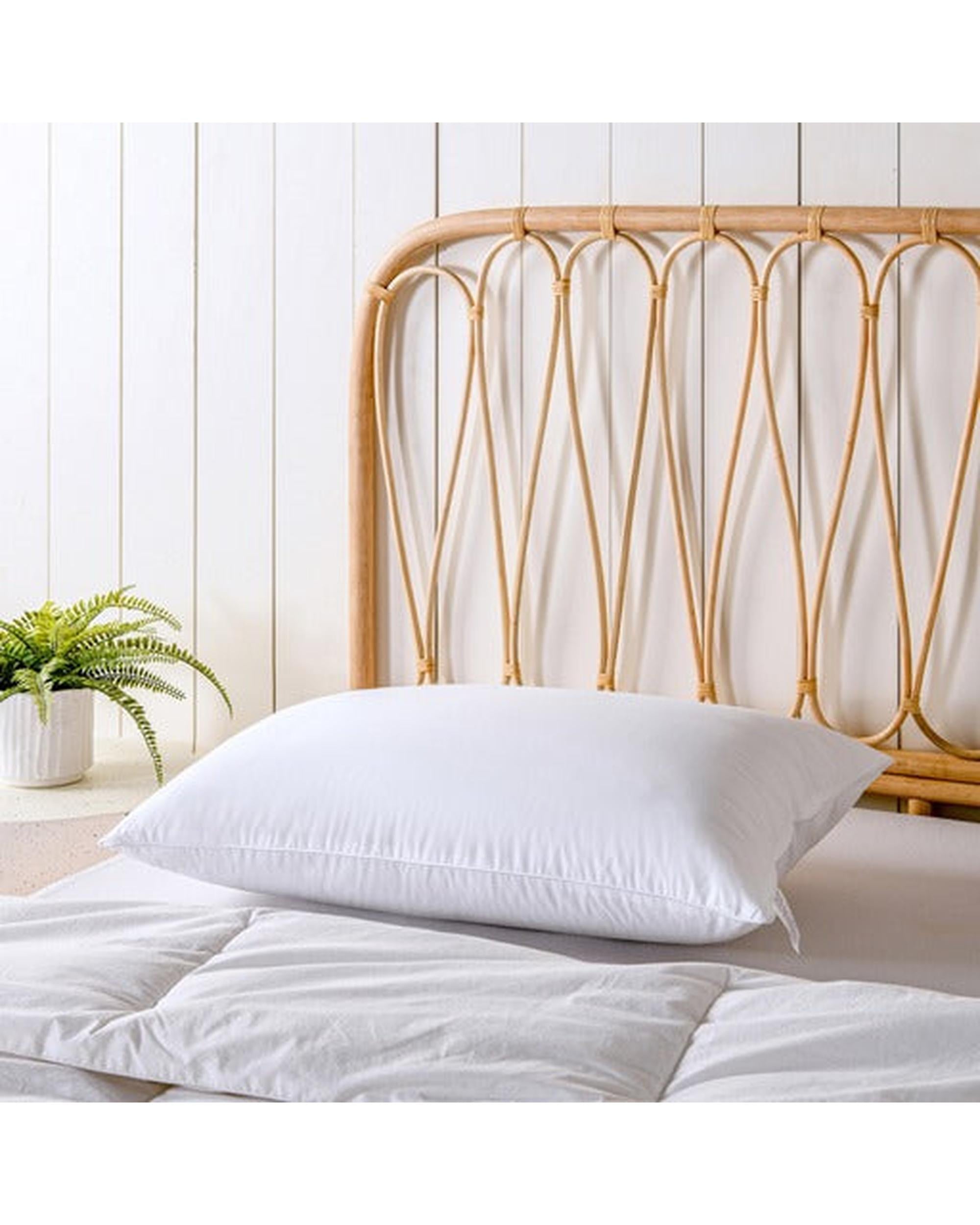 Bianca Bedding Natural Sleep White Bamboo Blend Medium Profile Pillow 750g Bianca Bedding