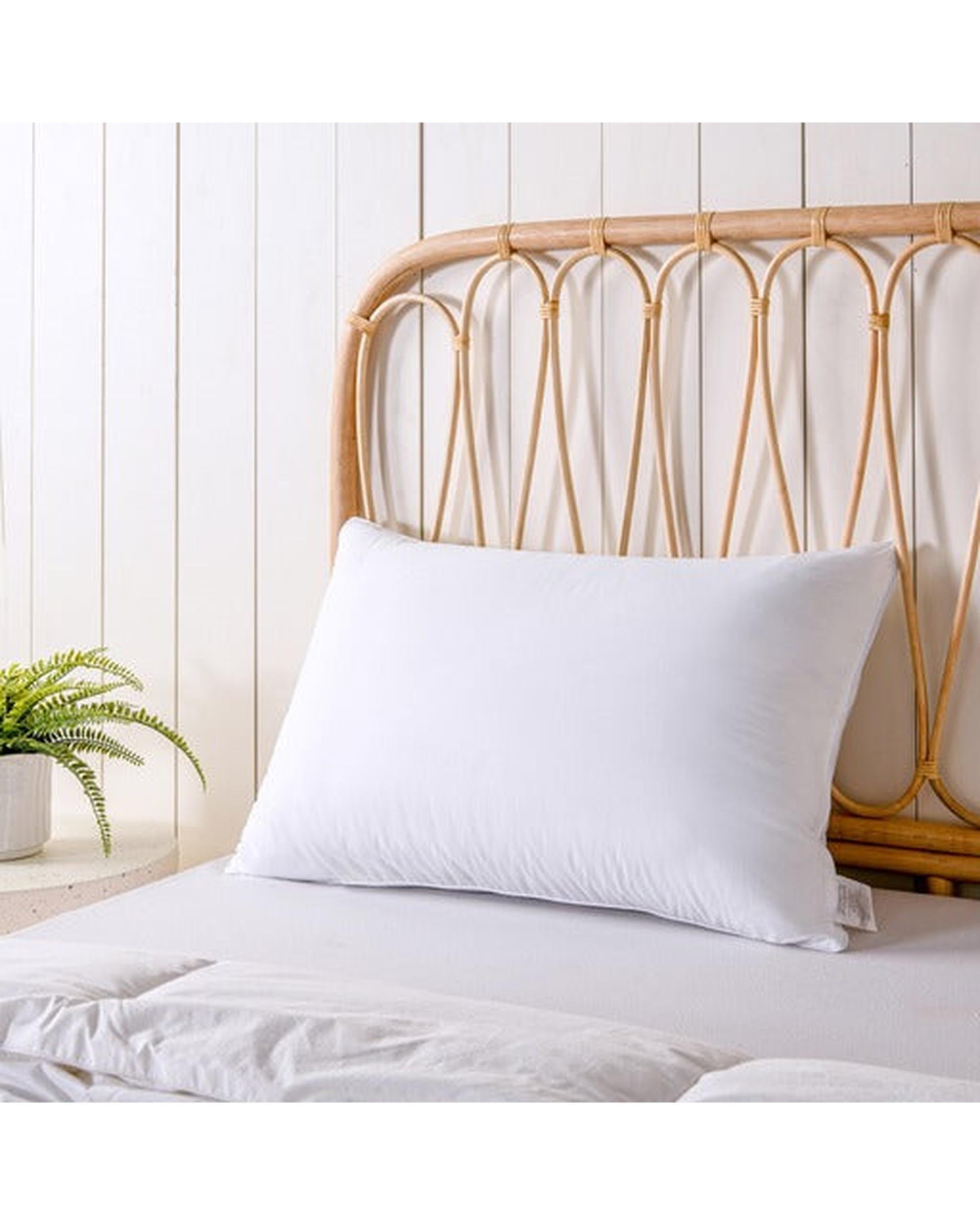 Bianca Bedding Natural Sleep White Bamboo Blend Medium Profile Pillow 750g Bianca Bedding