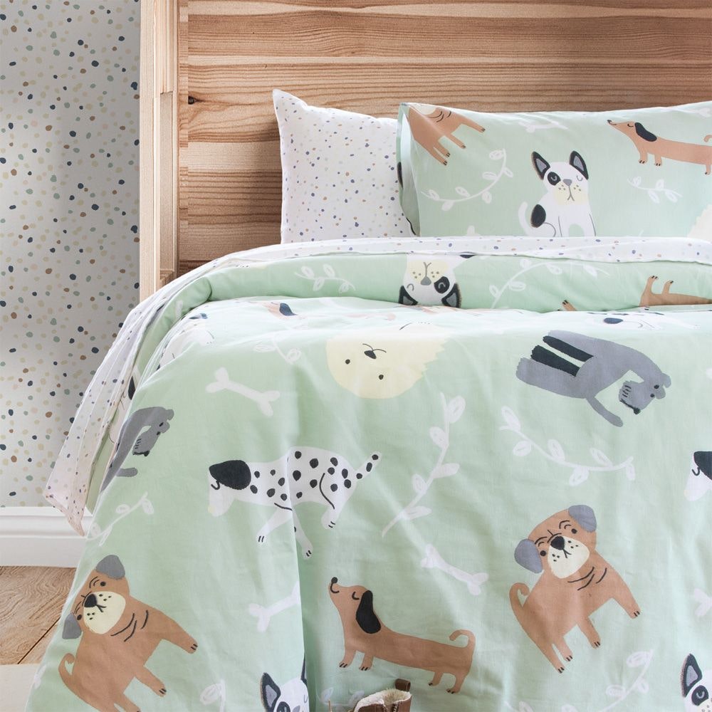 Jelly Bean Kids Hounds FLANNELETTE QUILT COVER SET Jelly Bean Kids