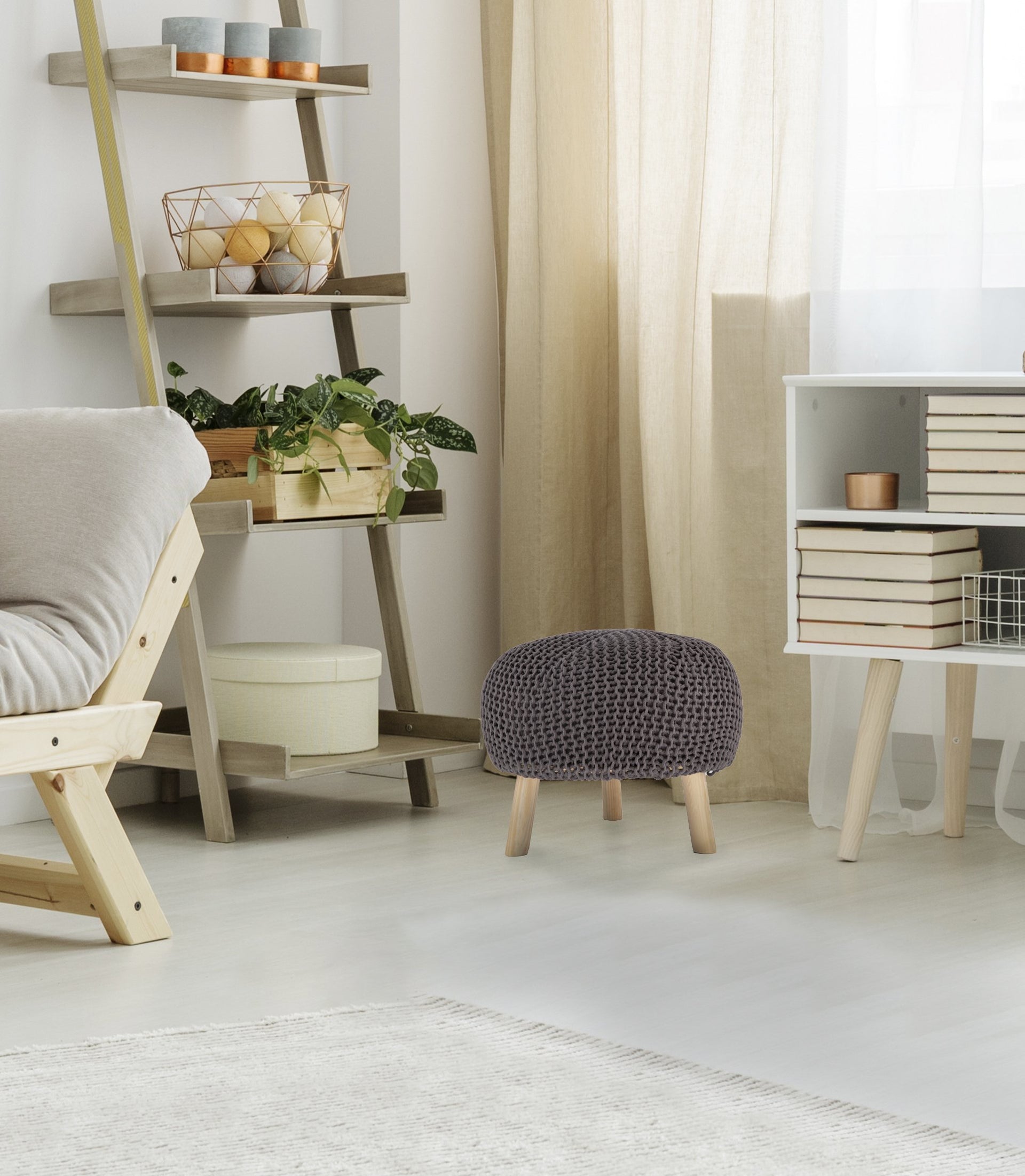 Ava Stool Charcoal Big Bedding Australia