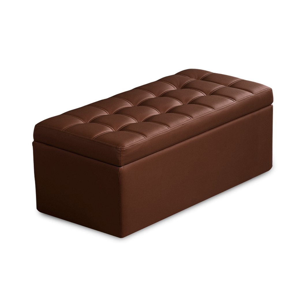 Blanket Box Storage Ottoman PU Leather Fabric Chest Toy Clothes Foot Stool Bed Big Bedding Australia