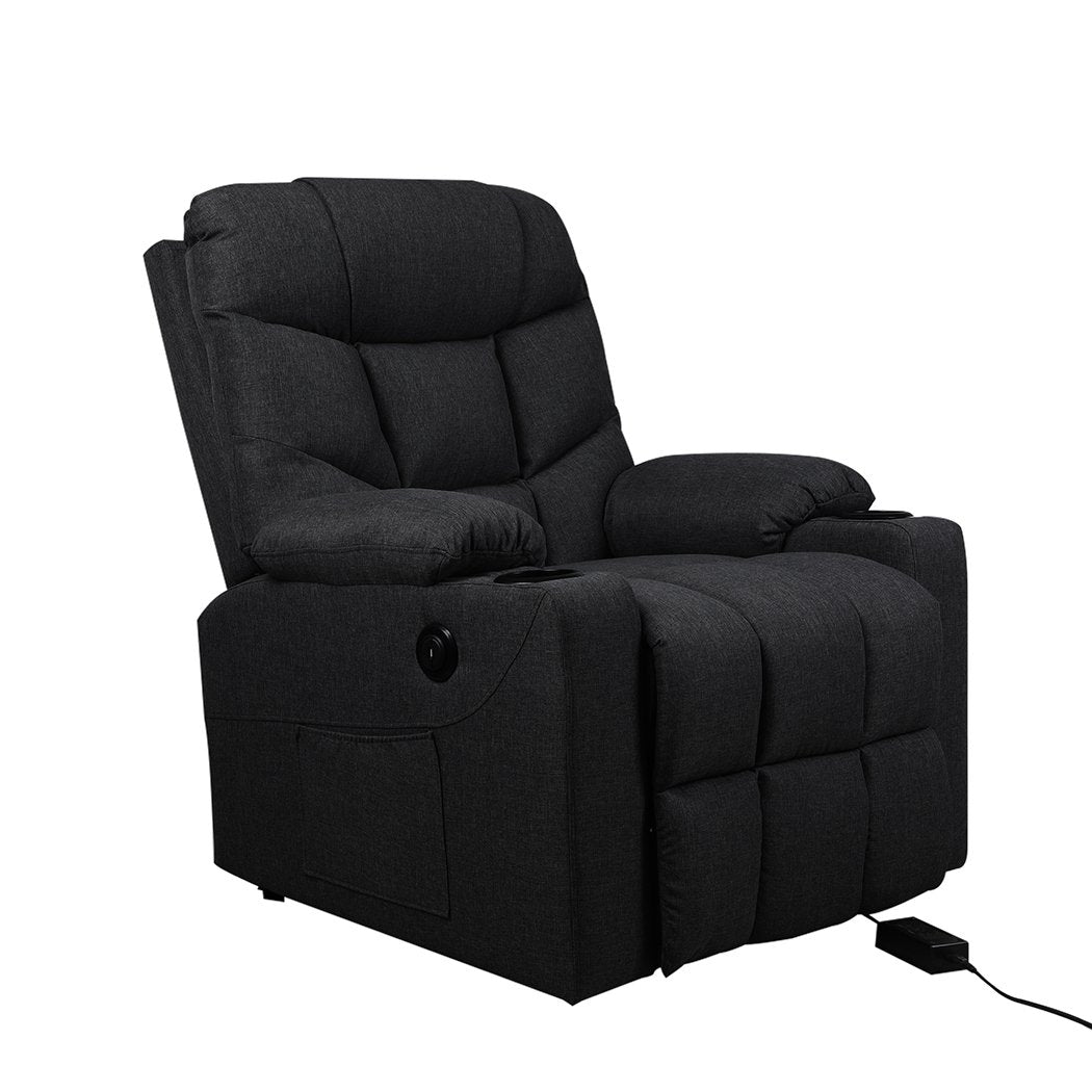 Levede Recliner Chair Electric Lift Chair Armchair Lounge Fabric Sofa USB Charge Big Bedding Australia