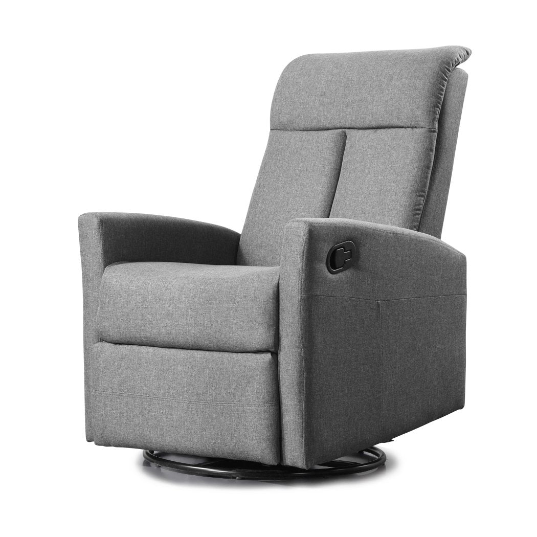Recliner Chair Chairs Armchair Sofa Lounge Couch Padded Grey Fabric Levede