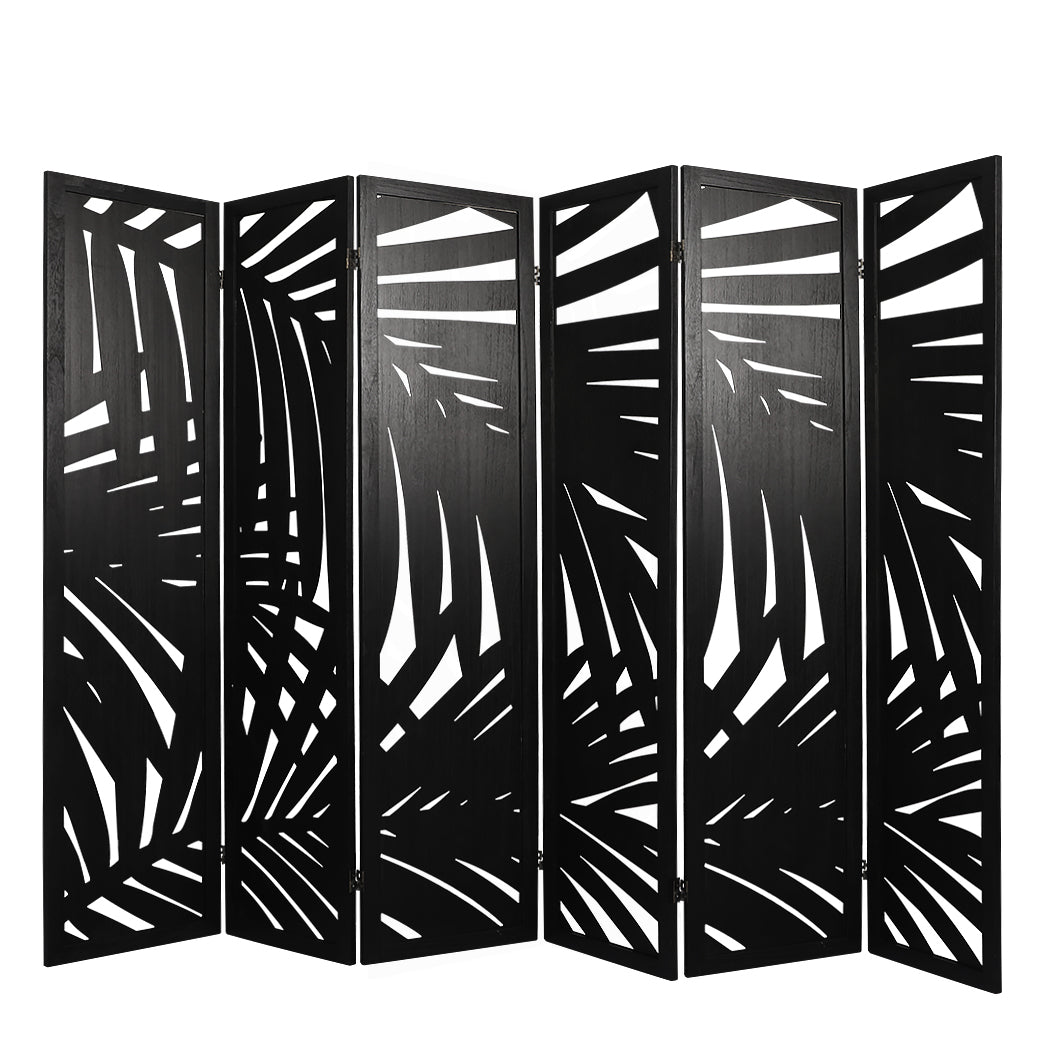 6 Panel Room Divider Folding Screen Partition Multi Sizes Wood Blcak Big Bedding Australia