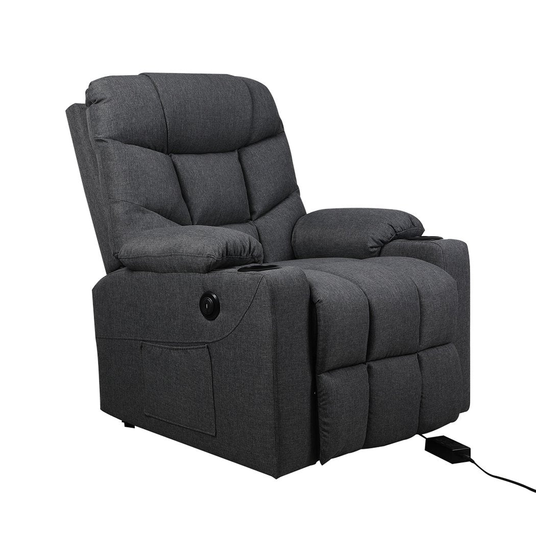 Levede Recliner Chair Electric Lift Chairs Armchair Lounge Fabric Sofa USB Charge Big Bedding Australia