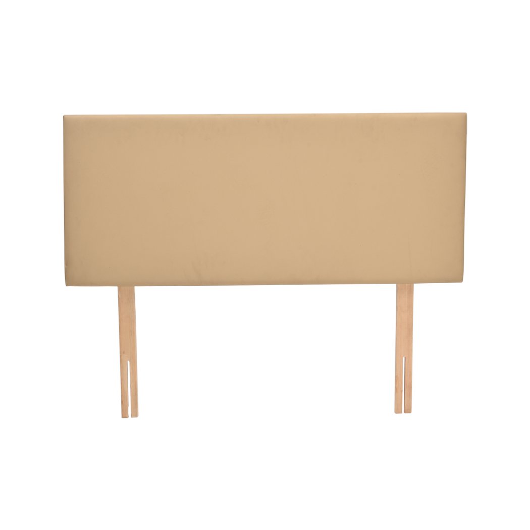 PU Leather Bed Headboard with Wooden Legs in Queen Size in Cream Colour Levede