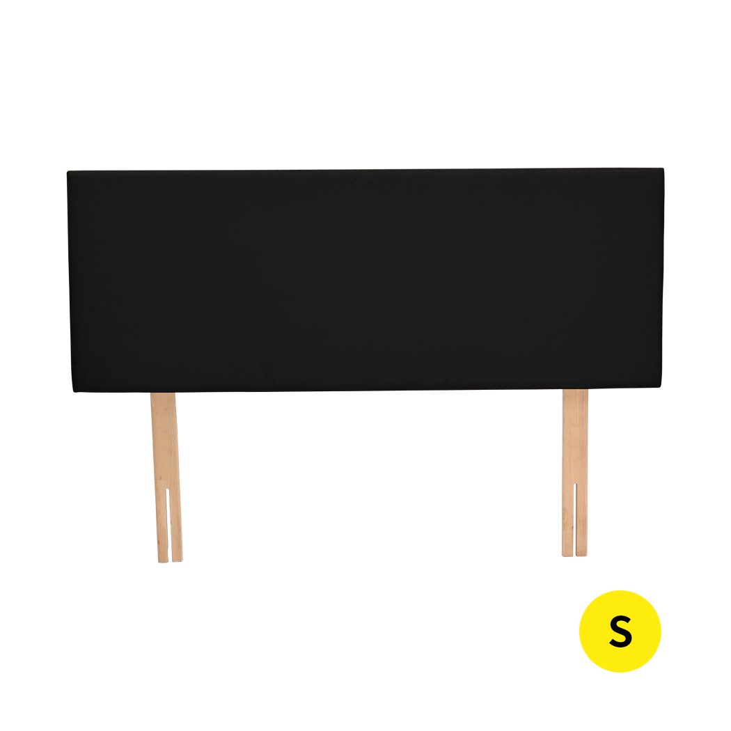 PU Leather Bed Headboard with Wooden Legs in Single Size in Black Colour Levede