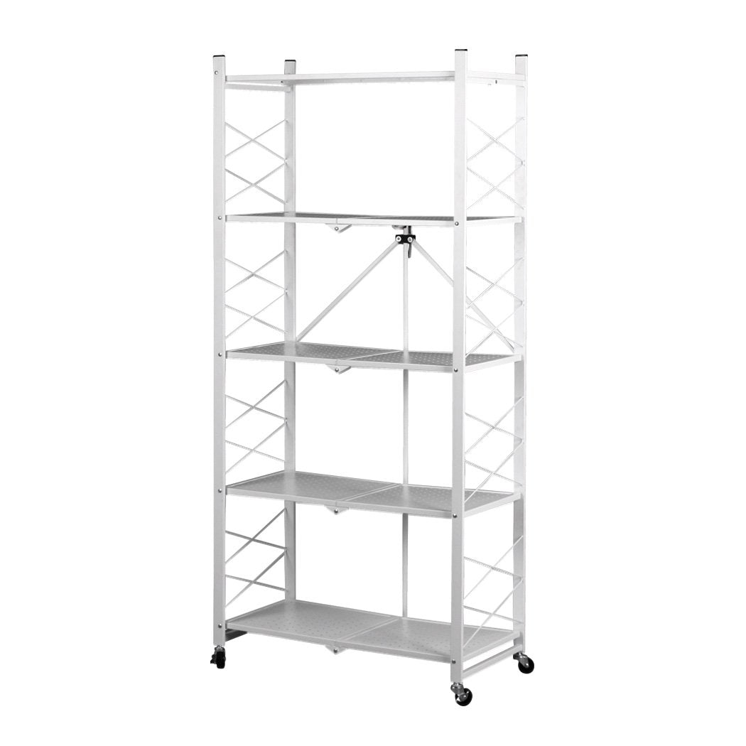 Foldable Storage Shelf Display Rack Bookshelf Bookcase Shelving Metal Organiser Big Bedding Australia