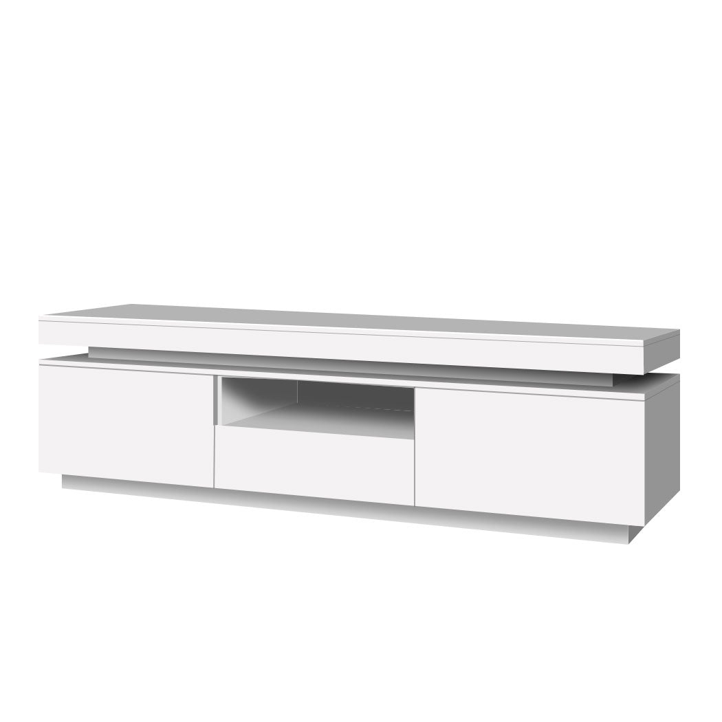 TV Cabinet Entertainment Unit Stand RGB LED Furniture Wooden Shelf 180cm Levede