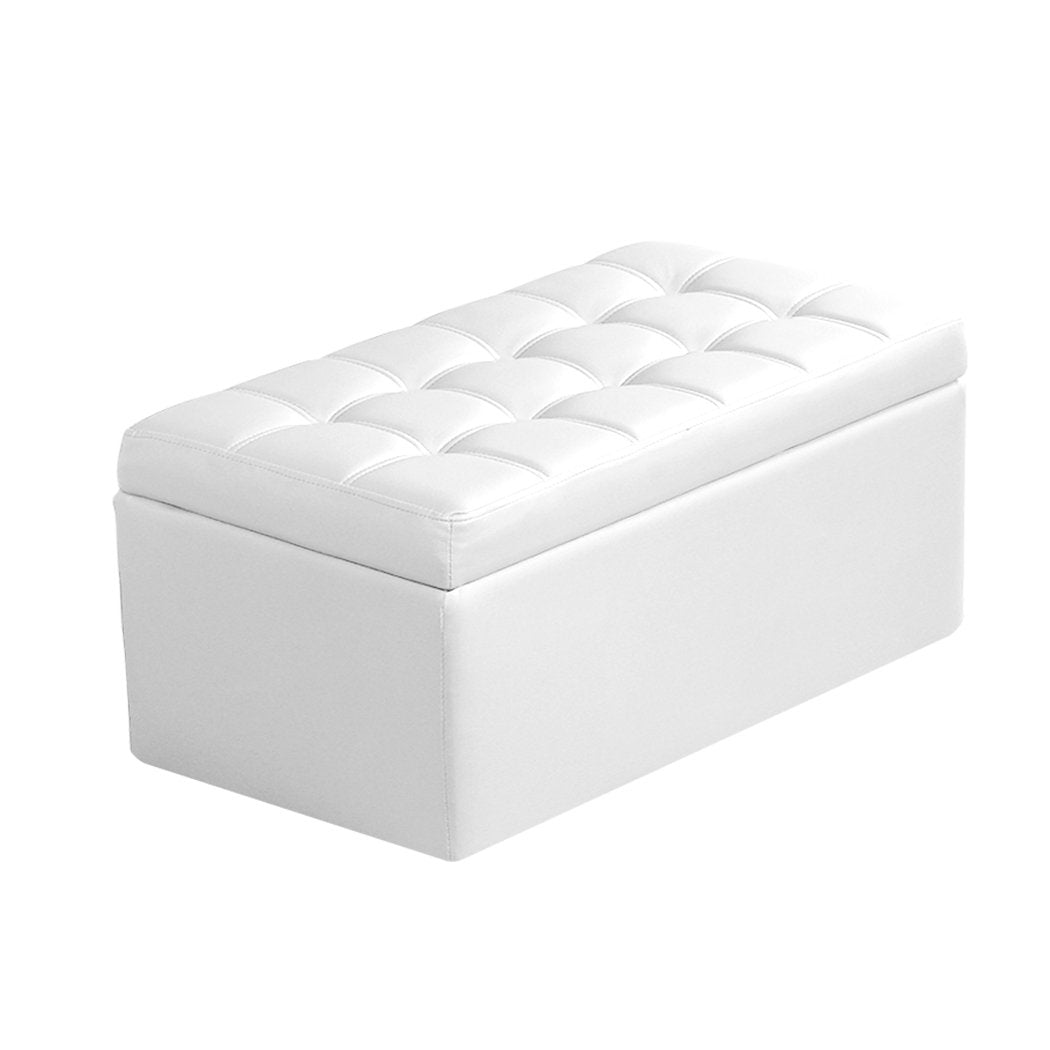 Blanket Box Storage Ottoman PU Leather Fabric Chest Toy Clothes Foot Stool Bed Big Bedding Australia