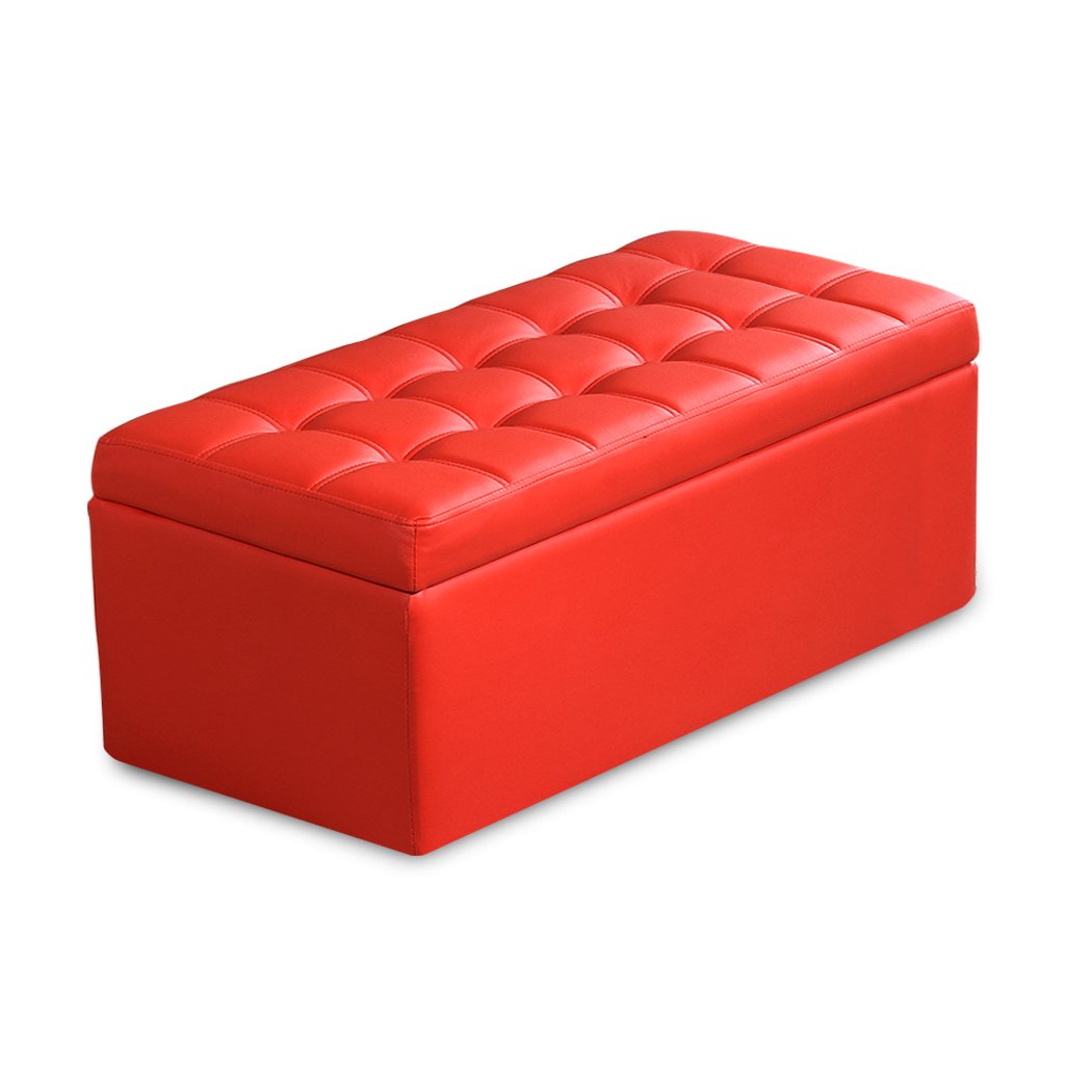 Blanket Box Storage Ottoman PU Leather Fabric Chest Toy Clothes Foot Stool Bed Big Bedding Australia