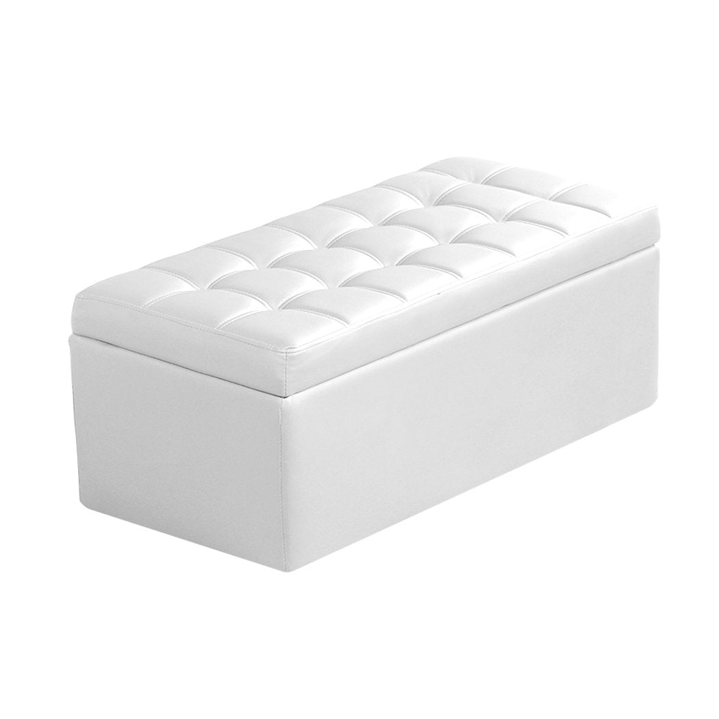 Blanket Box Storage Ottoman PU Leather Fabric Chest Toy Clothes Foot Stool Bed Big Bedding Australia